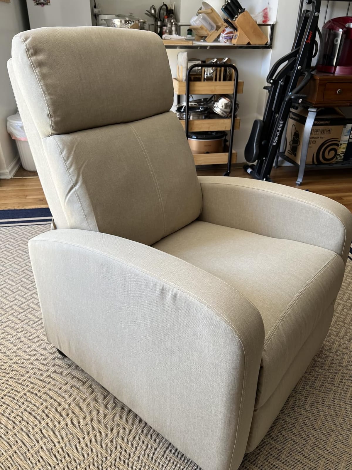 Yaheetech Recliner Chair with 3 Adjustable Angles Living Room Chairs Blue | Compact Fabric Reclining Sofa Chair with Lumbar Support, Footrest, Pocket Springs for Bedroom Reading Room RV customer photo 1