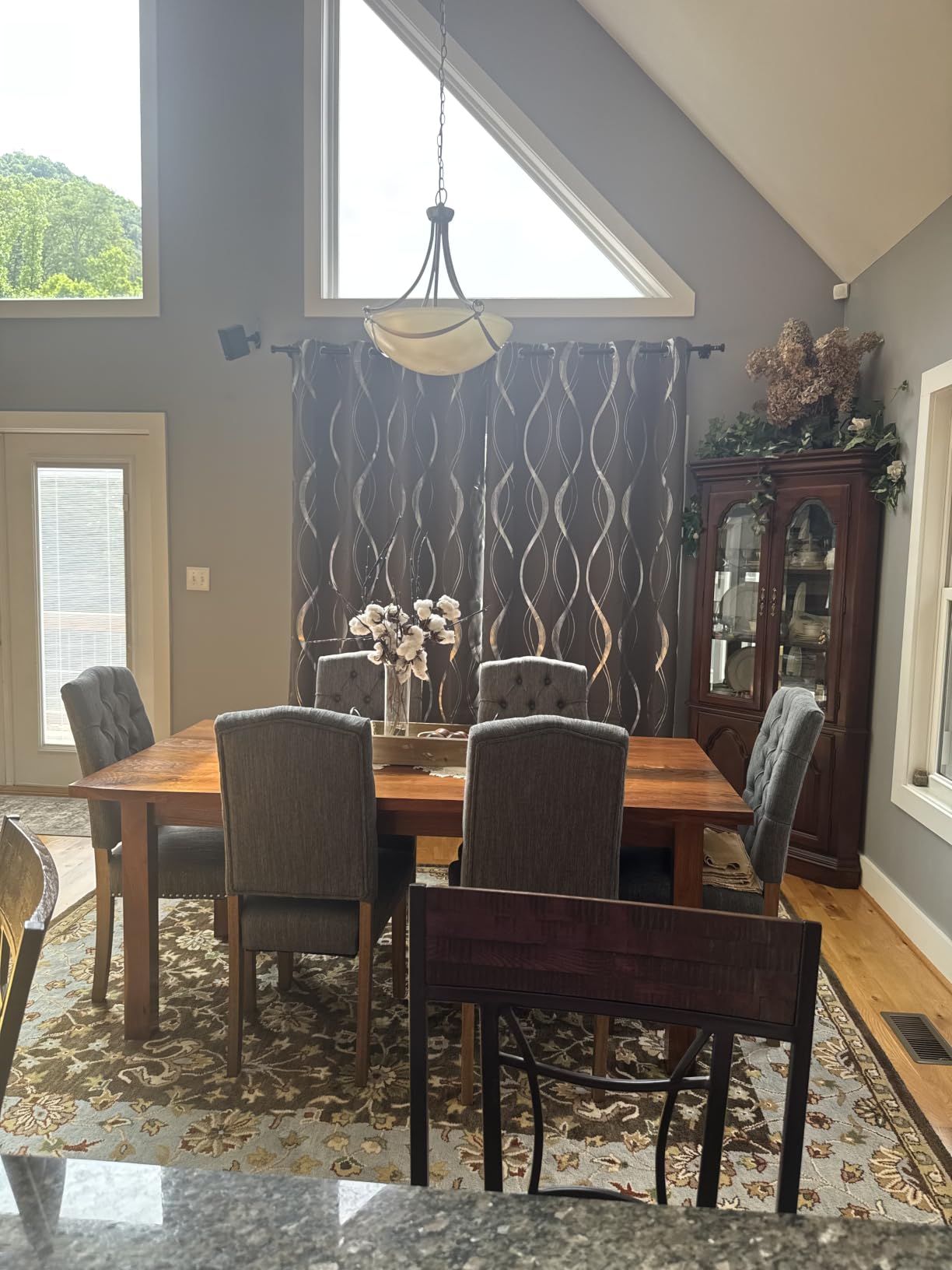 Grey Blackout Striped Pattern Curtains for Living Room 84 inch Long 2 Panels Set, Noise Reducing Thermal Insulated Wave Line Foil Print Bedroom Drapes for Patio Sliding Glass Door (52 x 84) customer photo 1