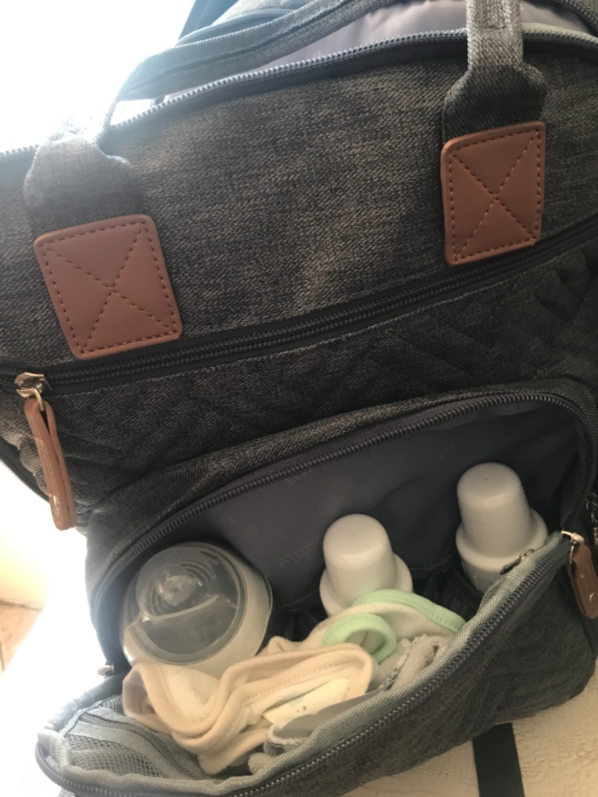 iniuniu Diaper Bag Backpack, 4 in 1 kit Large Unisex Baby Bags for Boys Girls, Waterproof Travel Back Pack with Pouch customer photo 1