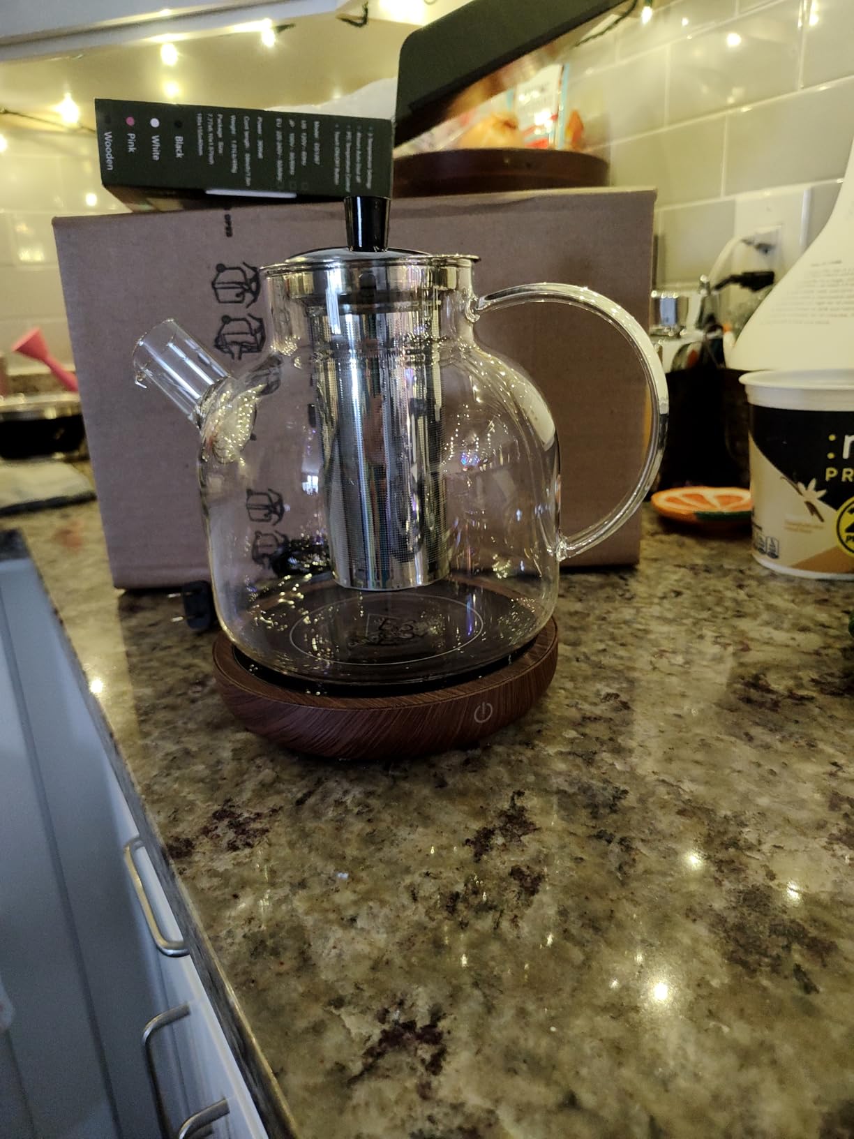 1500ml(50oz) Glass Teapot with Removable Infuser, Ehugos Stovetop Safe Large Tea Pot, Blooming and Loose Leaf Hand Crafted Kettle for Women and Adult with Stainless Infuser customer photo 2