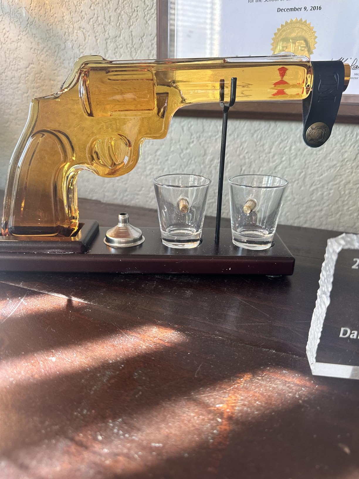 Whiskey Gun Decanter Set + 2 Bullet Glasses - Birthday Pistol Gifts for Men, Whiskey Gifts for Dad, Father, Husband, Boyfriend & Military Enthusiasts customer photo 2