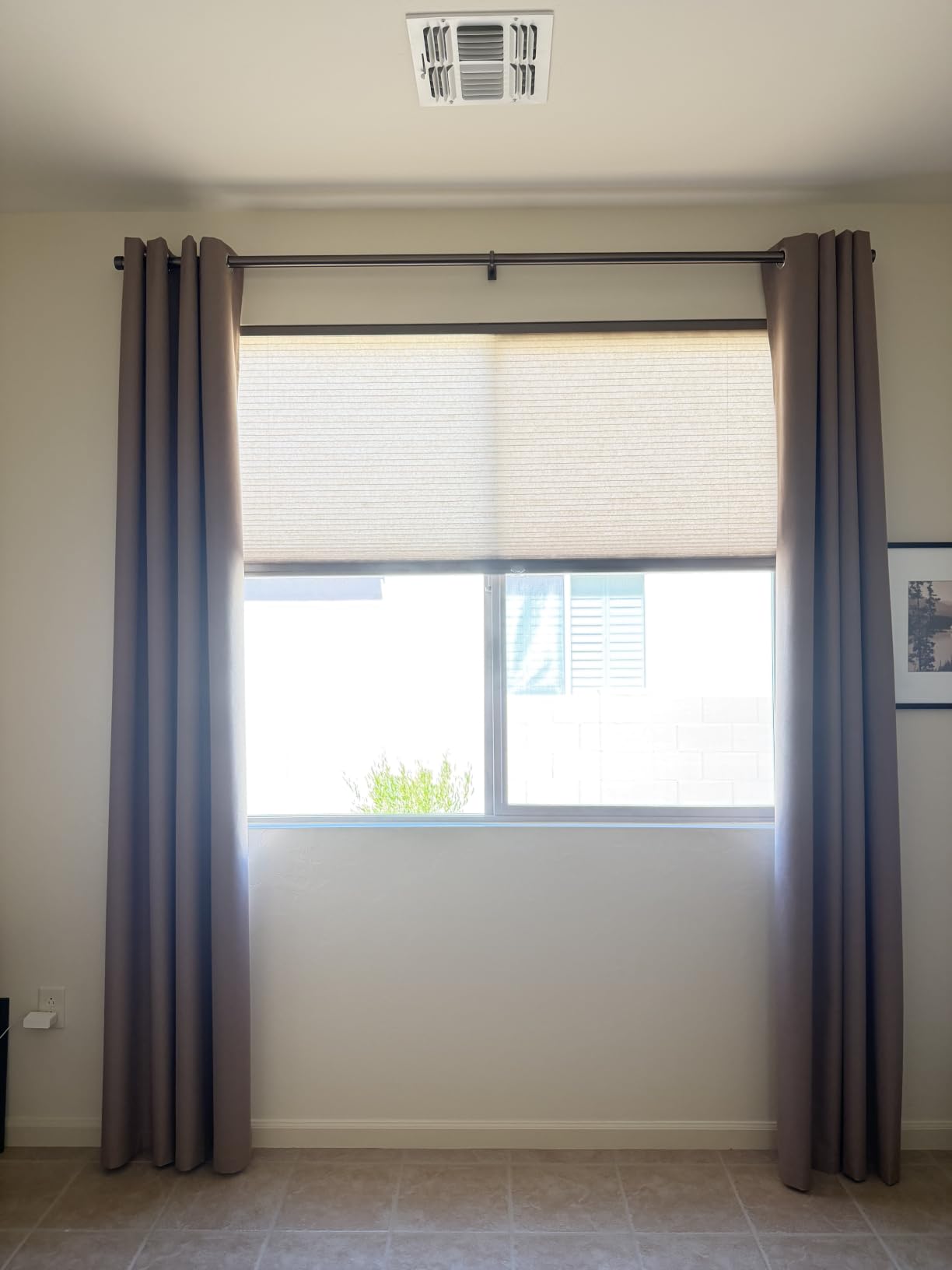 H.VERSAILTEX Linen Blackout Curtains Durable Thick Textured Linen Look 100% Blackout Patio Door Curtain, Anti Rust Grommet Extra Wide, W100 x L84 inch- Ivory customer photo 1