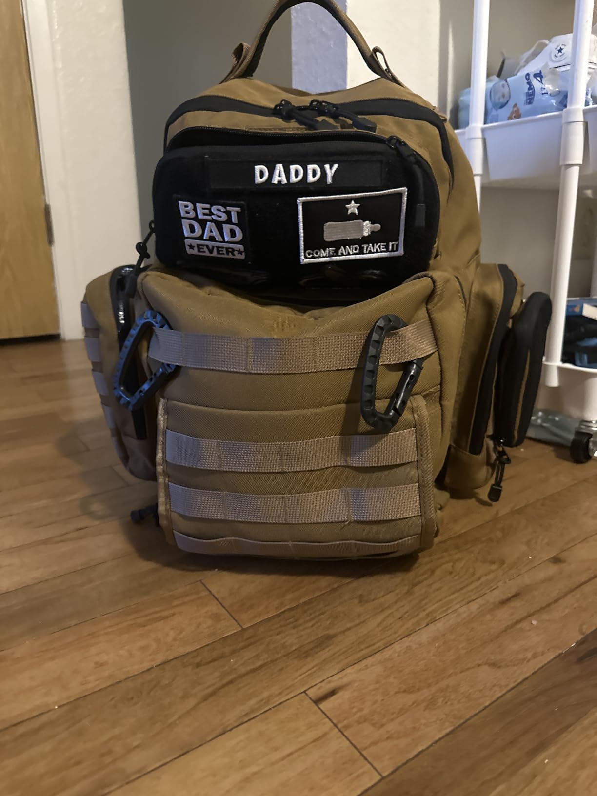 Dad Diaper Bag - Molle-Style Military Diaper Backpack Made of Rugged 900D Waterproof Polyester with Wider Extra-Long Straps, Pouch for Dirty Diapers, Baby Wipes Dispenser & Insulated Bottle Pockets customer photo 2