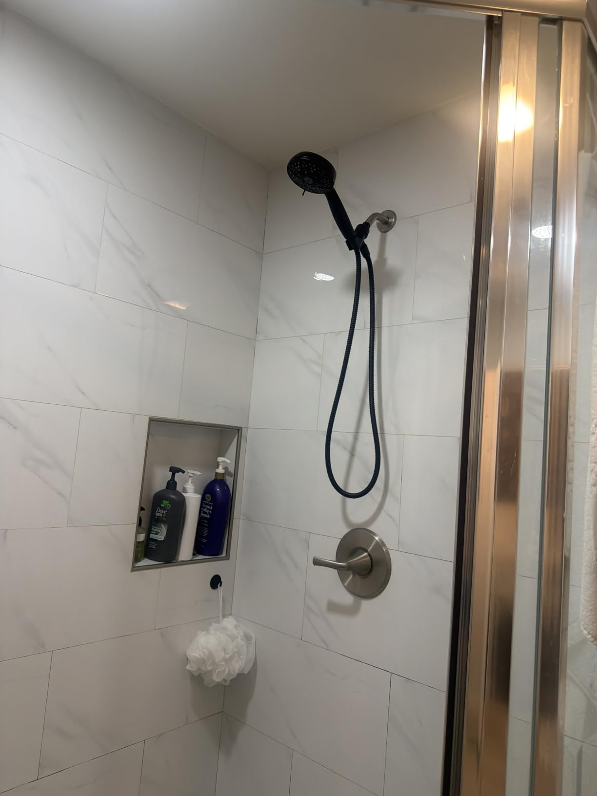 6-Setting Shower Head with Handheld, JDO High Pressure Hand held Shower Head, 4.7 Inch Chrome Detachable Showerhead Set with 59 Inch Stainless Steel Hose and Adjustable Showerhead Holder customer photo 2