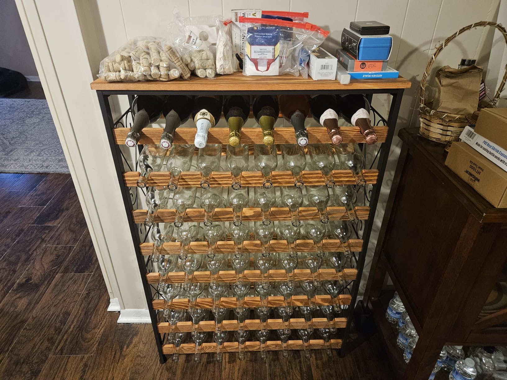 Sonyabecca 48 Bottle Wine Rack Freestanding Floor with Wood Top, 8-Tier Wine Storage Shelf with Serving Station, Wine Holder for Kitchen, Bar, Dining Room, Home Bar Cabinet for Wine Bottles, No Wobble customer photo 2