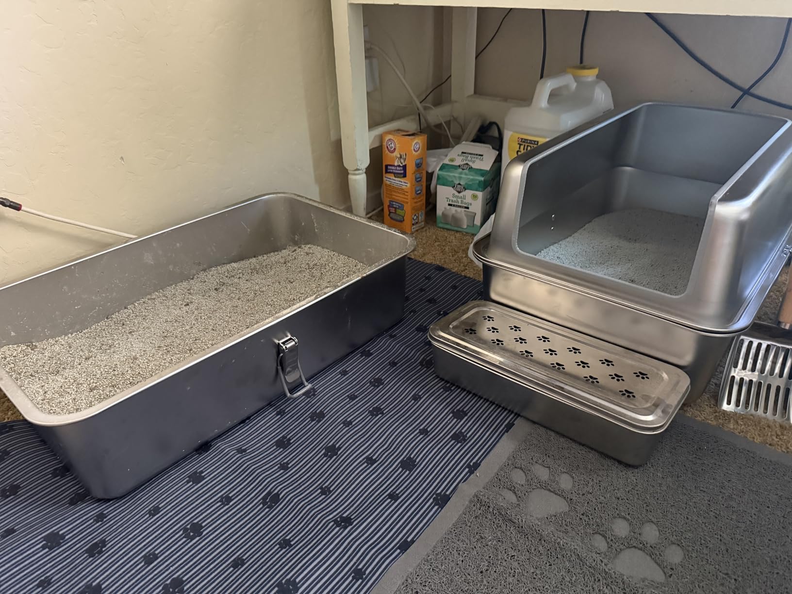 Drymate Cat Litter Box Mat, Litter Trapping Mat, Dark Grey, 28x36 XL | Waterproof, Urine-Proof, Absorbent, Machine Washable, Soft on Paws, Contains Mess, Protects Floors, Kitten Supplies, USA Made customer photo 1