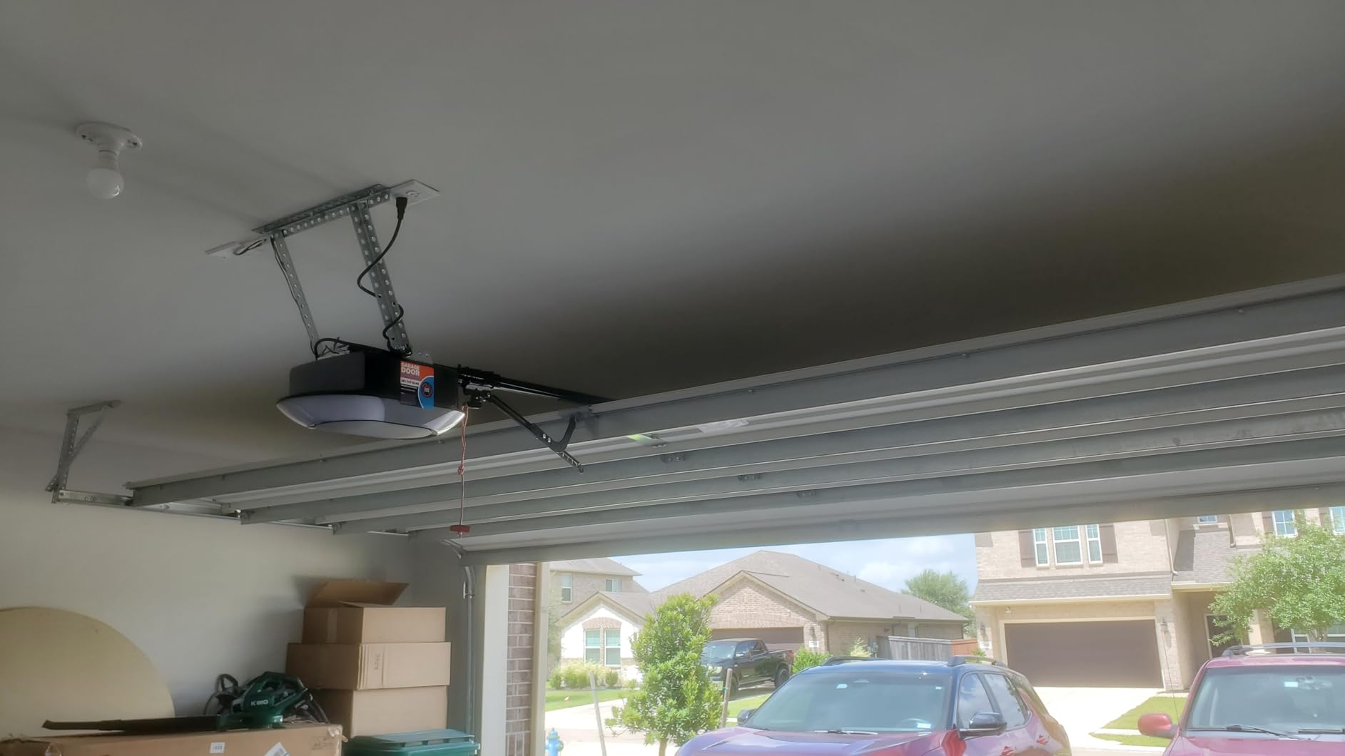 Chamberlain B6713T Smart Advanced Corner LED Lighting-myQ Smartphone Controlled-Ultra Quiet, Strong Belt Drive & MAX Lifting Power, Blue Garage Door Opener customer photo 2