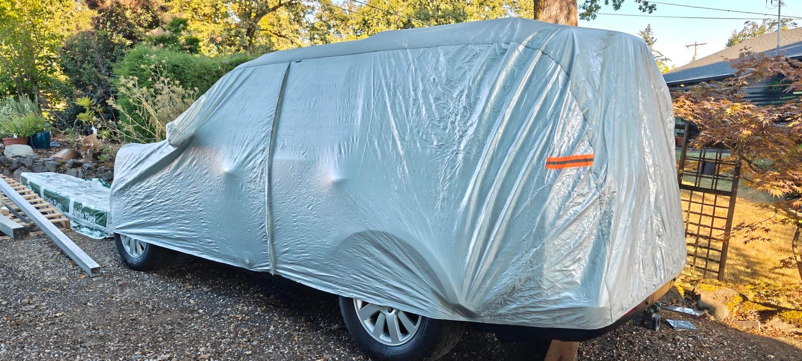 EzyShade Car Cover Waterproof All Weather. See Vehicle Size-Chart. Size A4 | Multi-Layer Outdoor Car Covers for Automobiles. Rain Sun Snow UV Dust Protection. Sedan, Hatch, SUV, Truck - See Size Chart customer photo 1