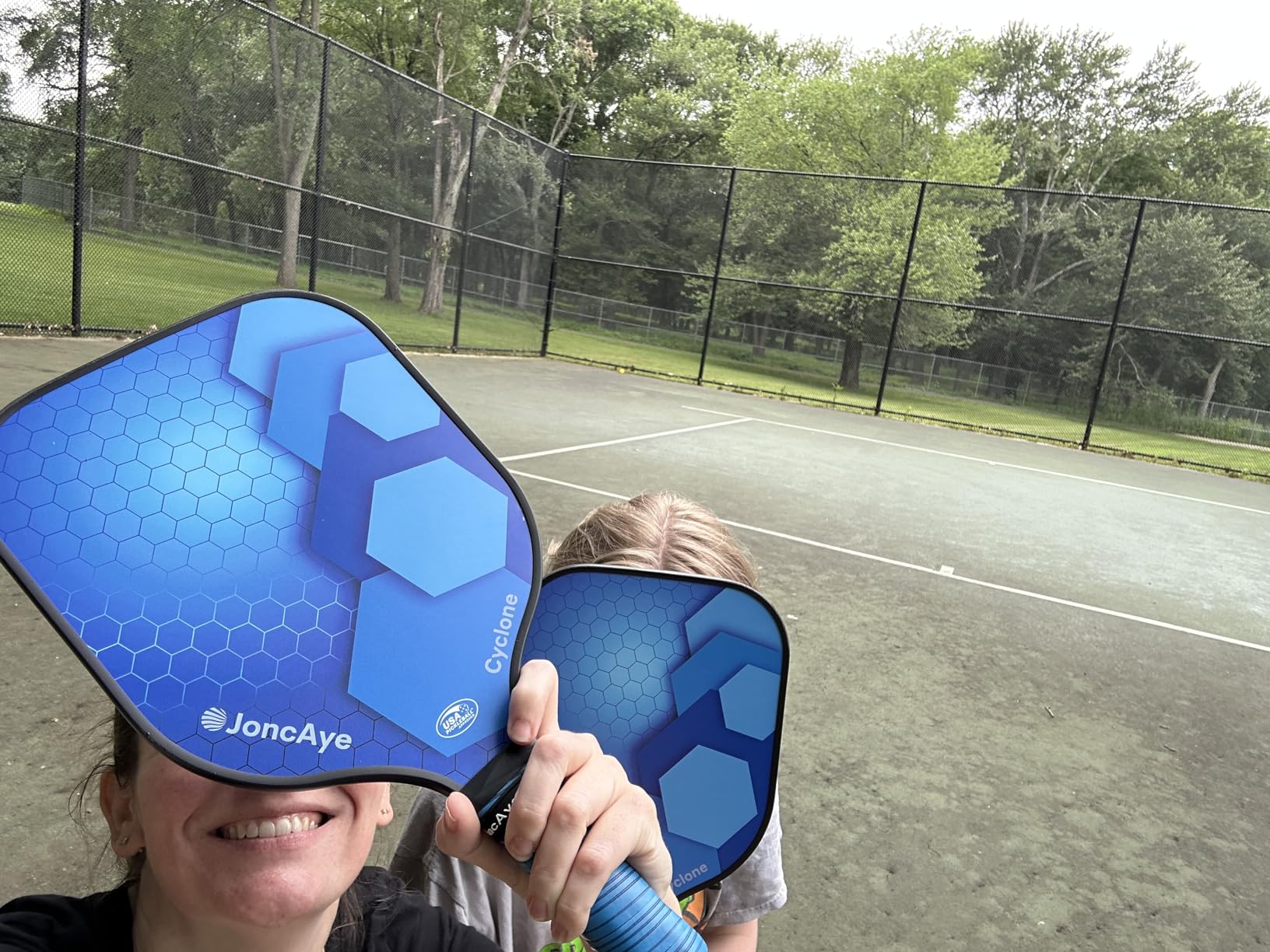 JoncAye Pickleball Paddles Set of 4 or 2 Fiberglass Rackets USAPA Approved | Lightweight Pickle Ball Equipment, 4 Outdoor Indoor Balls, Racquet Bag, Overgrip, for Beginner, Adults, Teens, Men, Women customer photo 2