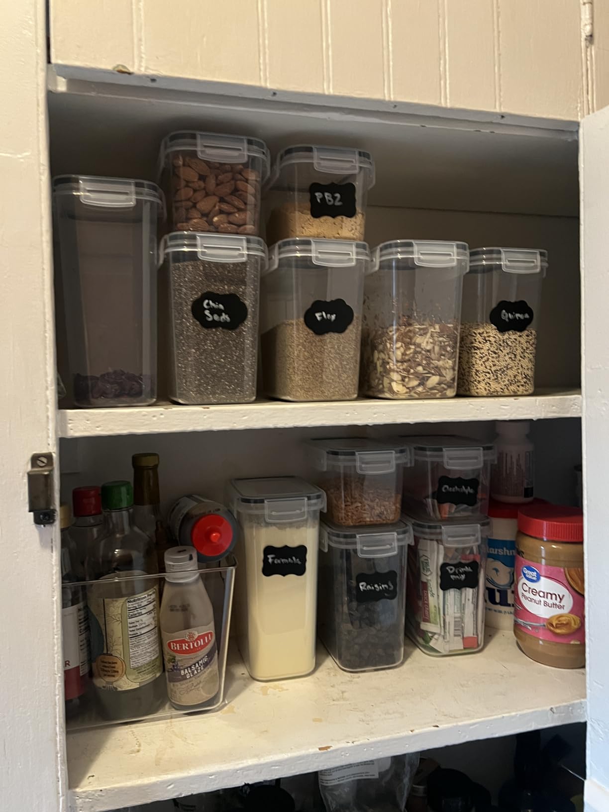 Vtopmart 32pcs Airtight Food Storage Containers Set, BPA Free Plastic Kitchen and Pantry Organization Canisters with Lids for Cereal, Dry Food, Flour and Sugar, Includes 32 Labels customer photo 2