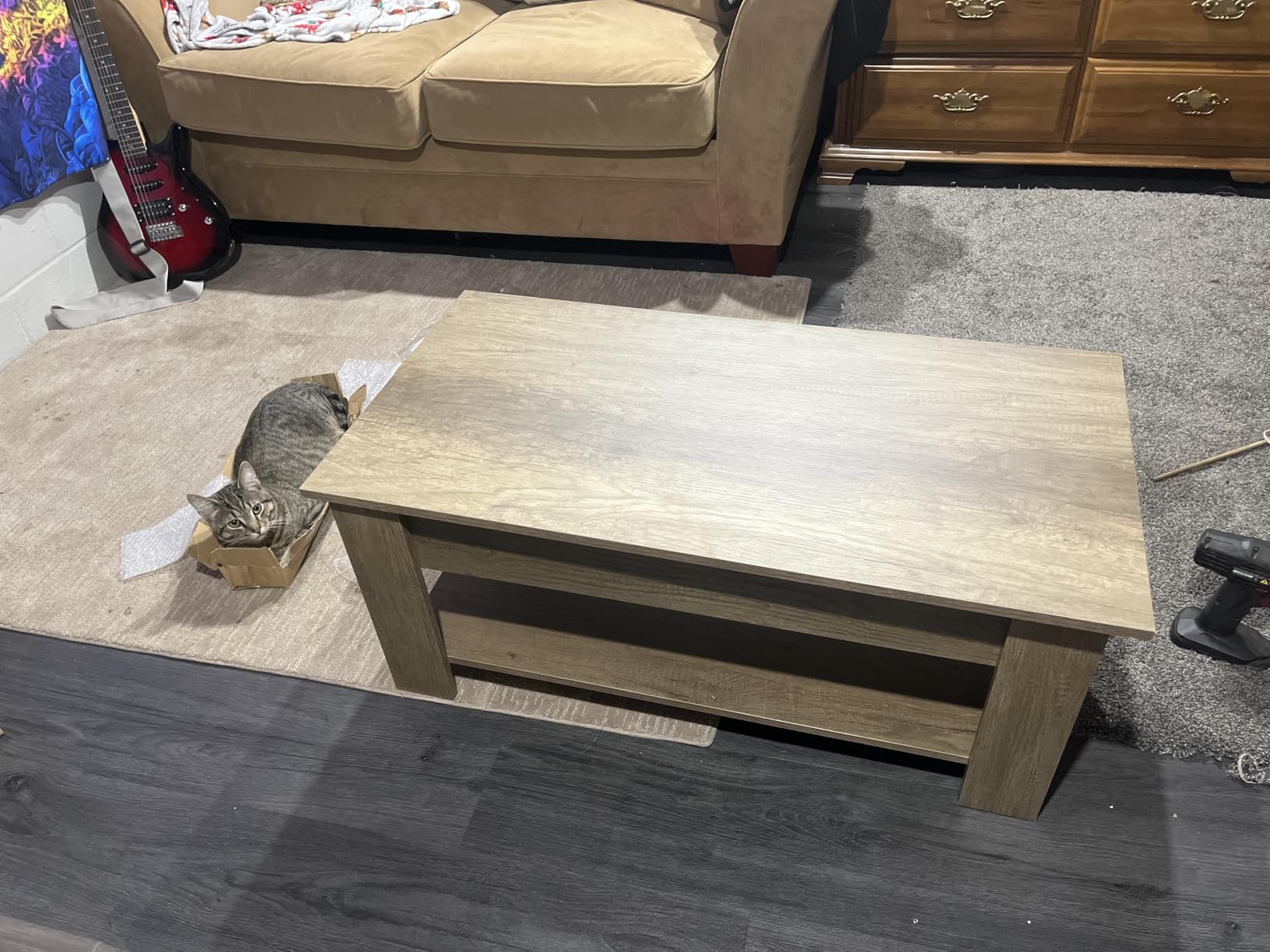 Yaheetech Black Lift Top Coffee Table with Storage for Living Room, 38.6