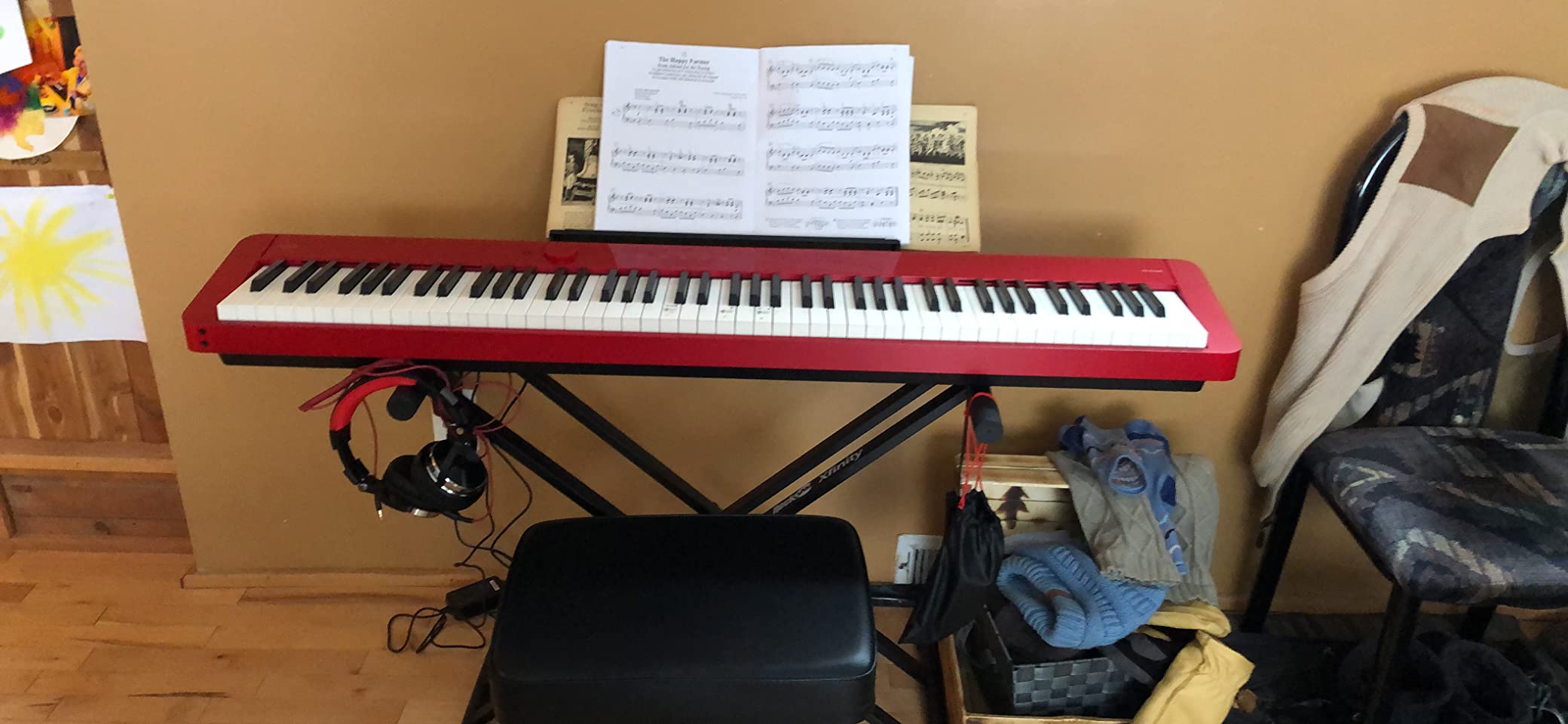 Casio Privia PX-S1100 88-Key Touch-Responsive Weighted Digital Piano | Ultra-Portable | Superior Sound | German Grand Tone, Bluetooth, Casio Music Space App | Gloss Red Finish customer photo 1