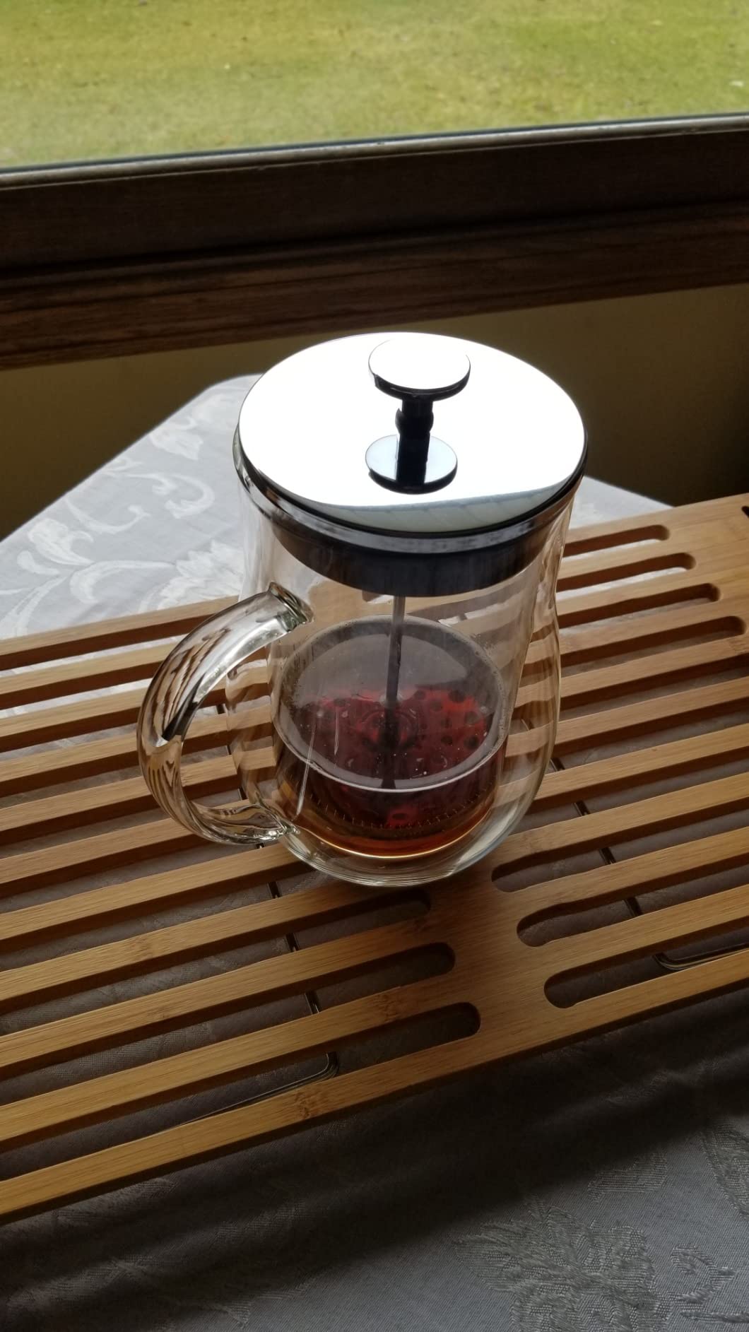 Teabloom Stay-Hot Glass French Press - Insulated 27-Ounce (800 mL) Loose Tea Steeper and Coffee Maker - Connoisseur's Choice customer photo 1