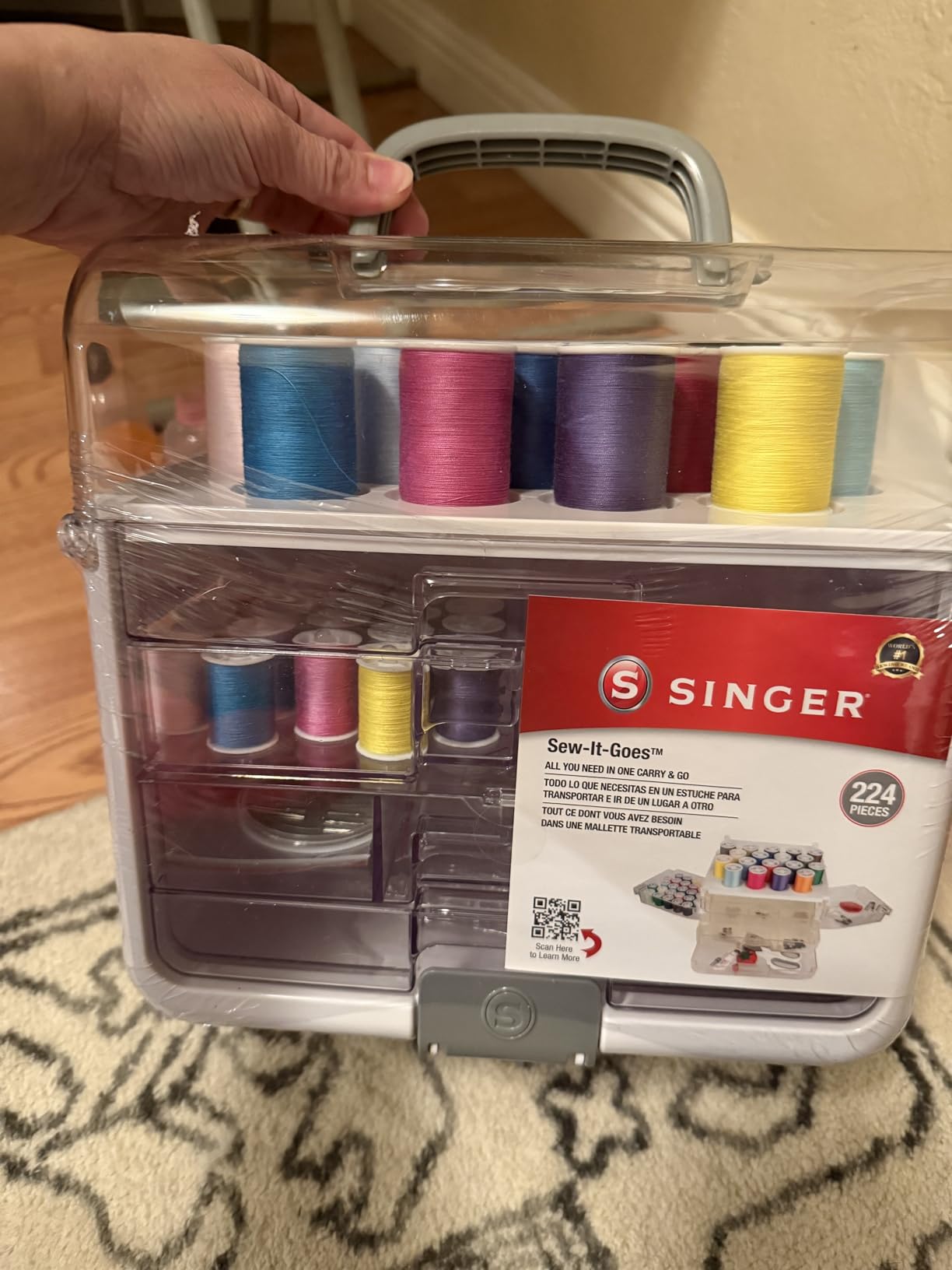 SINGER ProSeries Sew-It-Goes Sewing Kit & Storage Organizer, 356 Count | 356-piece deluxe sewing kit with ProSeries scissors, seam ripper, tape measure, thread and notions in a 3-drawer case customer photo 2