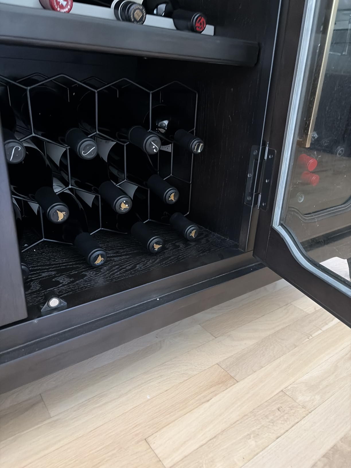Gusto Nostro Countertop Wine Rack - 14 Bottle Freestanding Modern Black Metal Small - 3 Tier Tabletop Wine Holder Stand for Cabinet, Pantry - Wine Racks Countertop - No Assembly Required customer photo 1