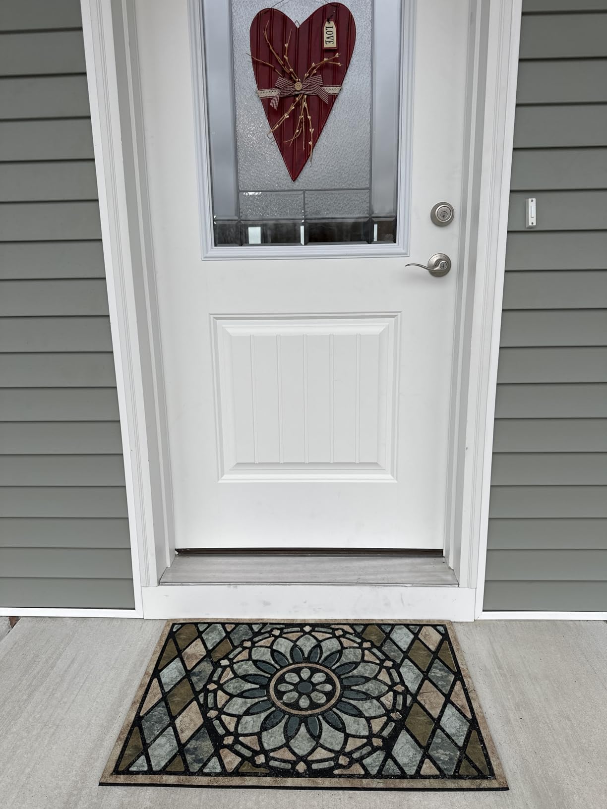 CHICHIC Welcome Door Mat 17x 30 Inch Front Doormat Outdoors for Home Entrance Outdoors Mat for Outside Entry Way Doormat Entry Rugs, Heavy Duty Non Slip Rubber Back Low Profile, Flower customer photo 1