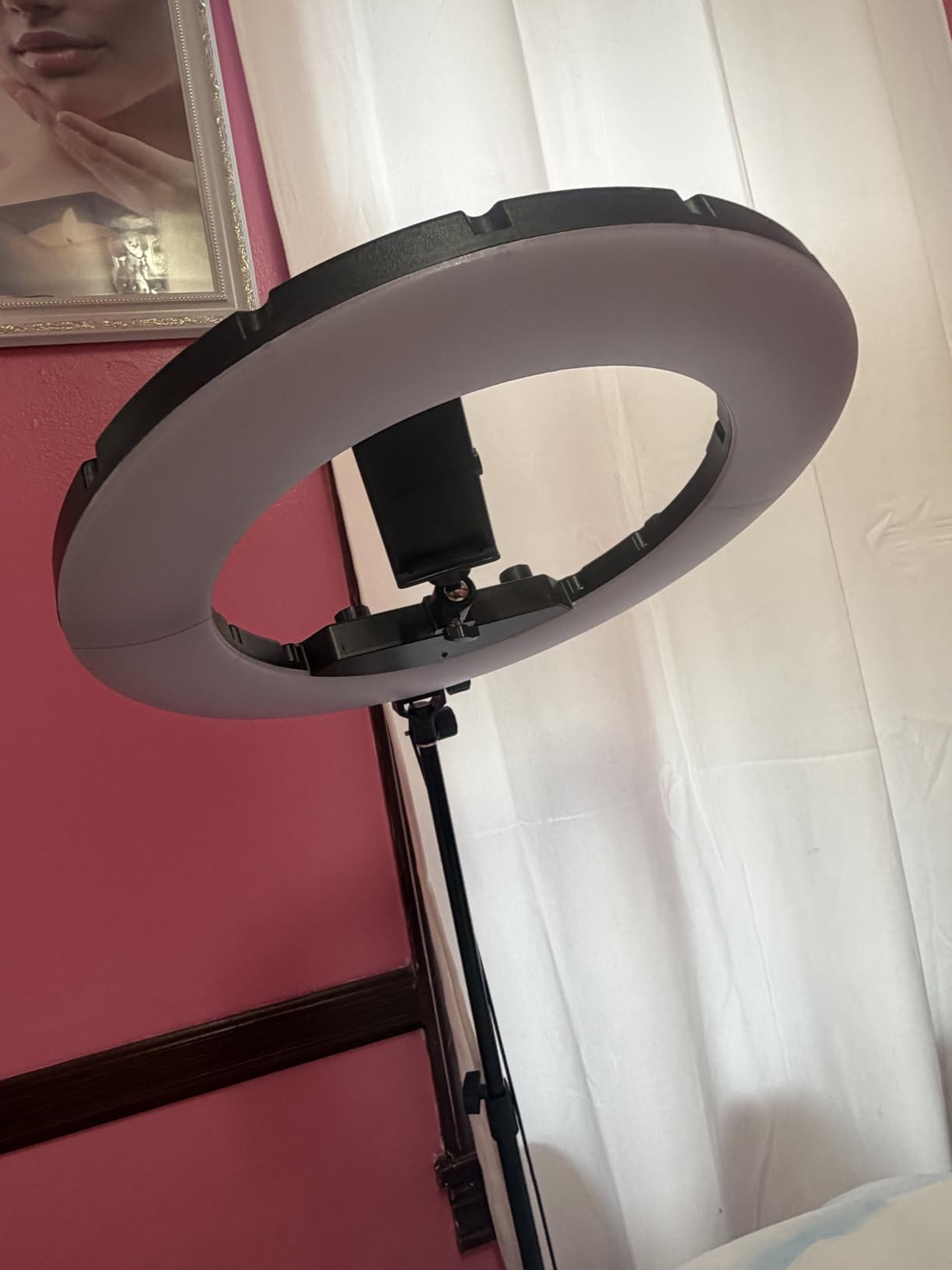 Ring Light 18 INCH Kit,55W 6700k Dimmable LED Light, Tripod Stand, Remote Controller,Box for Camera,Smartphone,YouTube,TikTok,Self-Portrait Shooting,CRI95 (Black) customer photo 2