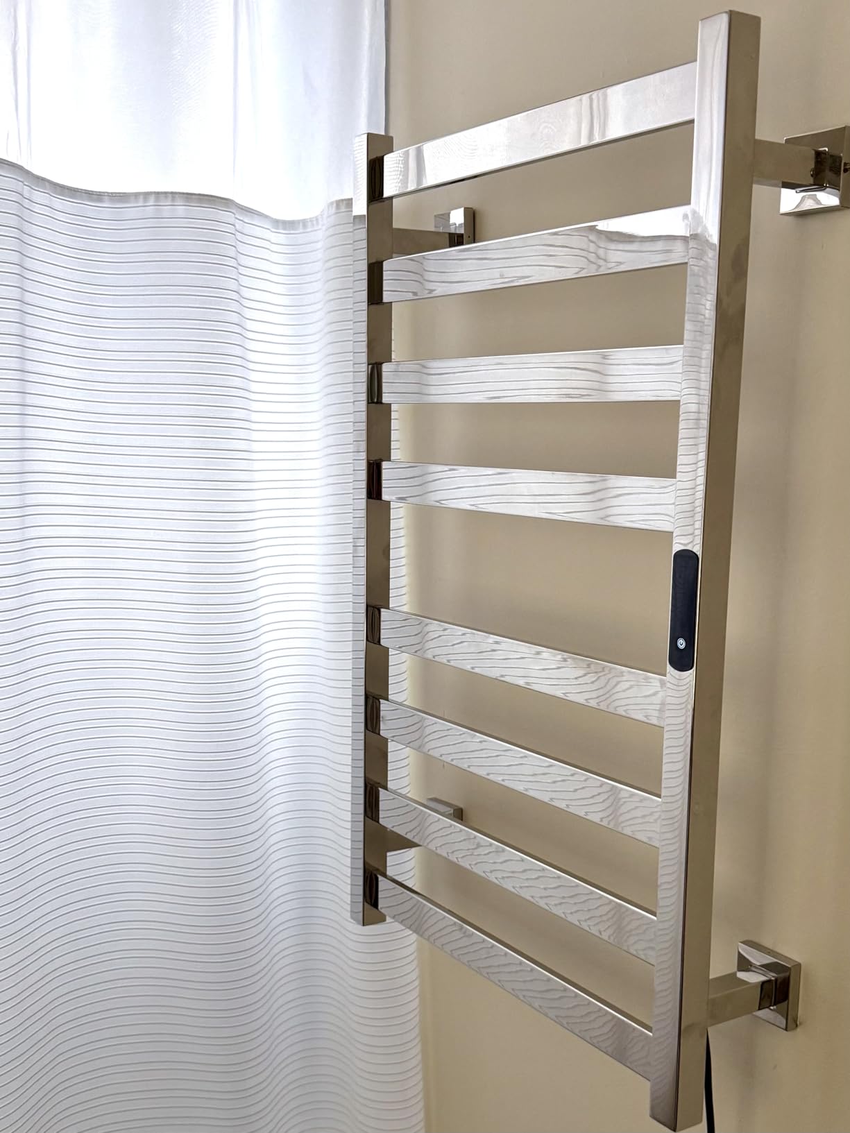 Towel Warmer, Towel Heater Rack for Bathroom, 8-bar Electric Towel Dryer Wall-Mounted Plug-in Bath Heater, 201 Stainless Steel Hot Towel Rack with Timer and Smart Temperature Control customer photo 2
