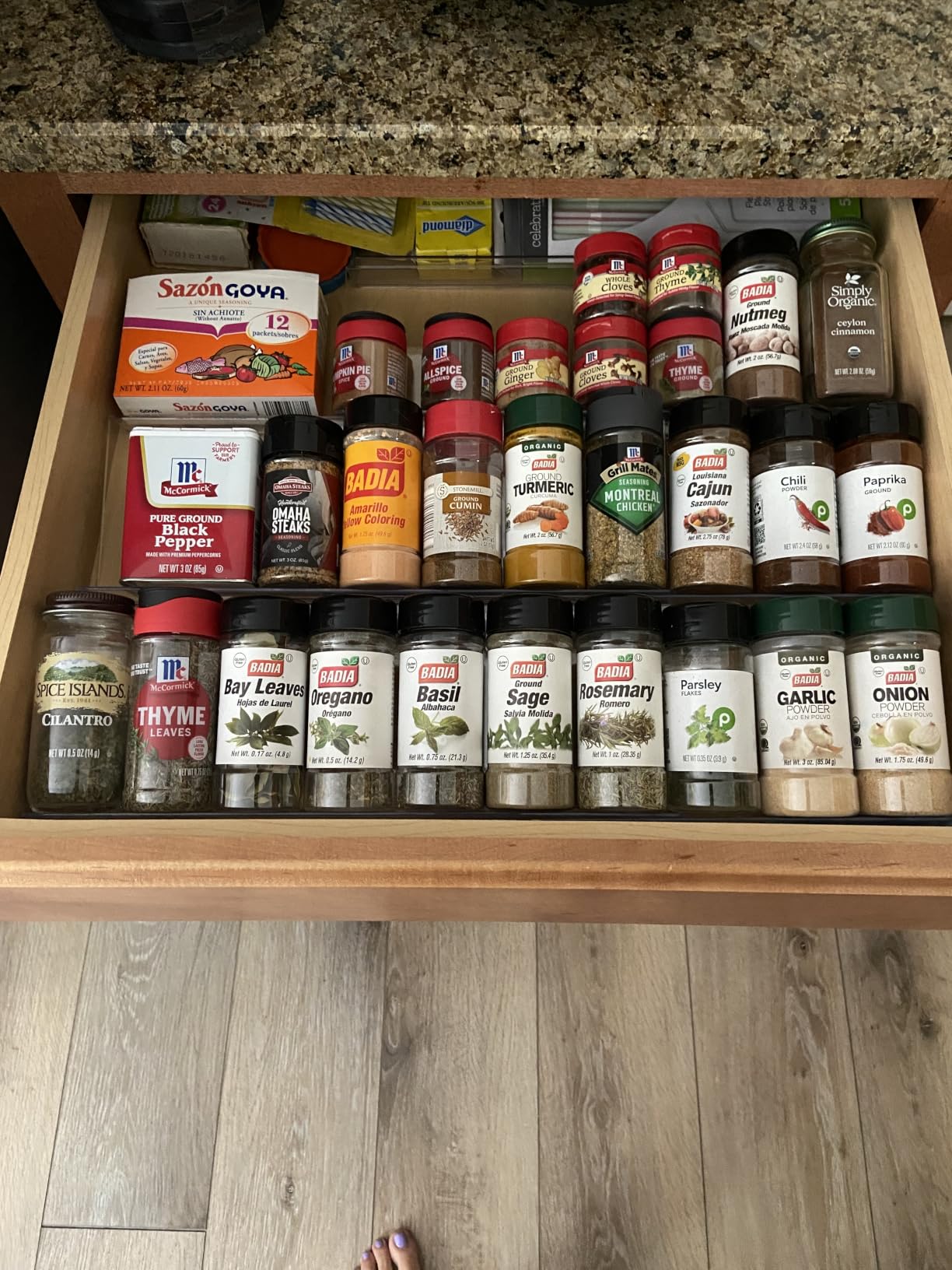 MIUKAA Clear Acrylic Spice Drawer Organizer, 4 Tier- 2 Set Expandable From 13