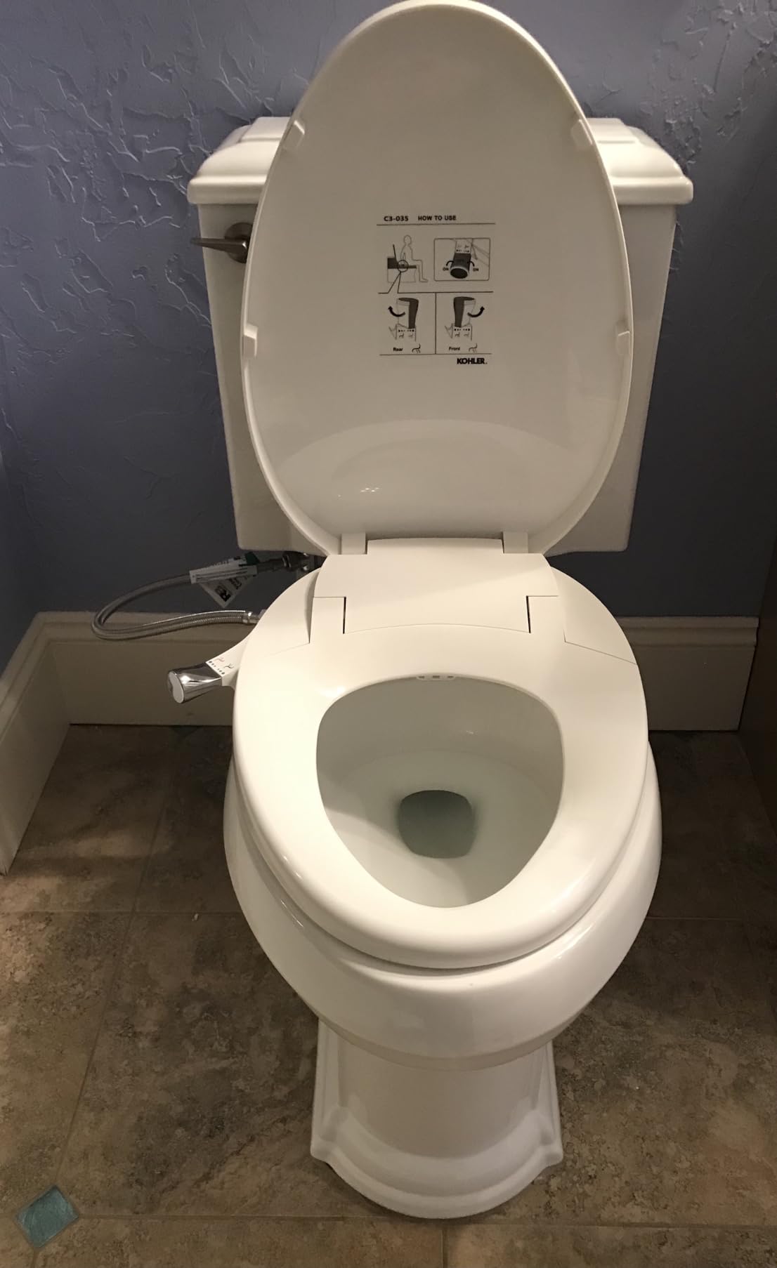 Kohler PureWash M300 Manual Elongated Bidet Toilet Seat, Chrome Handle, Quiet-Close Lid, Self-Cleaning Wand customer photo 1