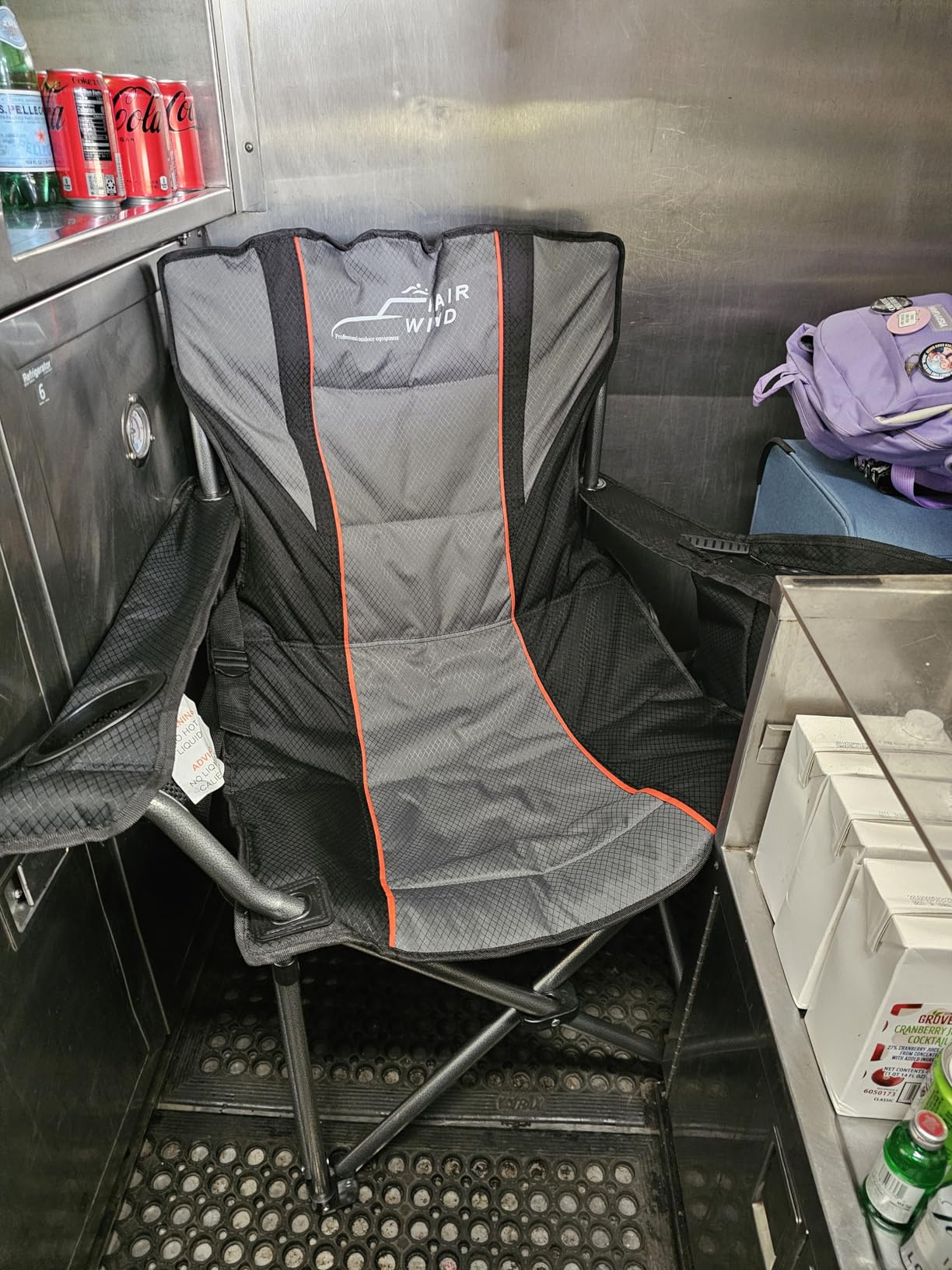 FAIR WIND Oversized Padded Camping Chair with Cooler for Outdoor, 500LB Load, Roomy 25.2