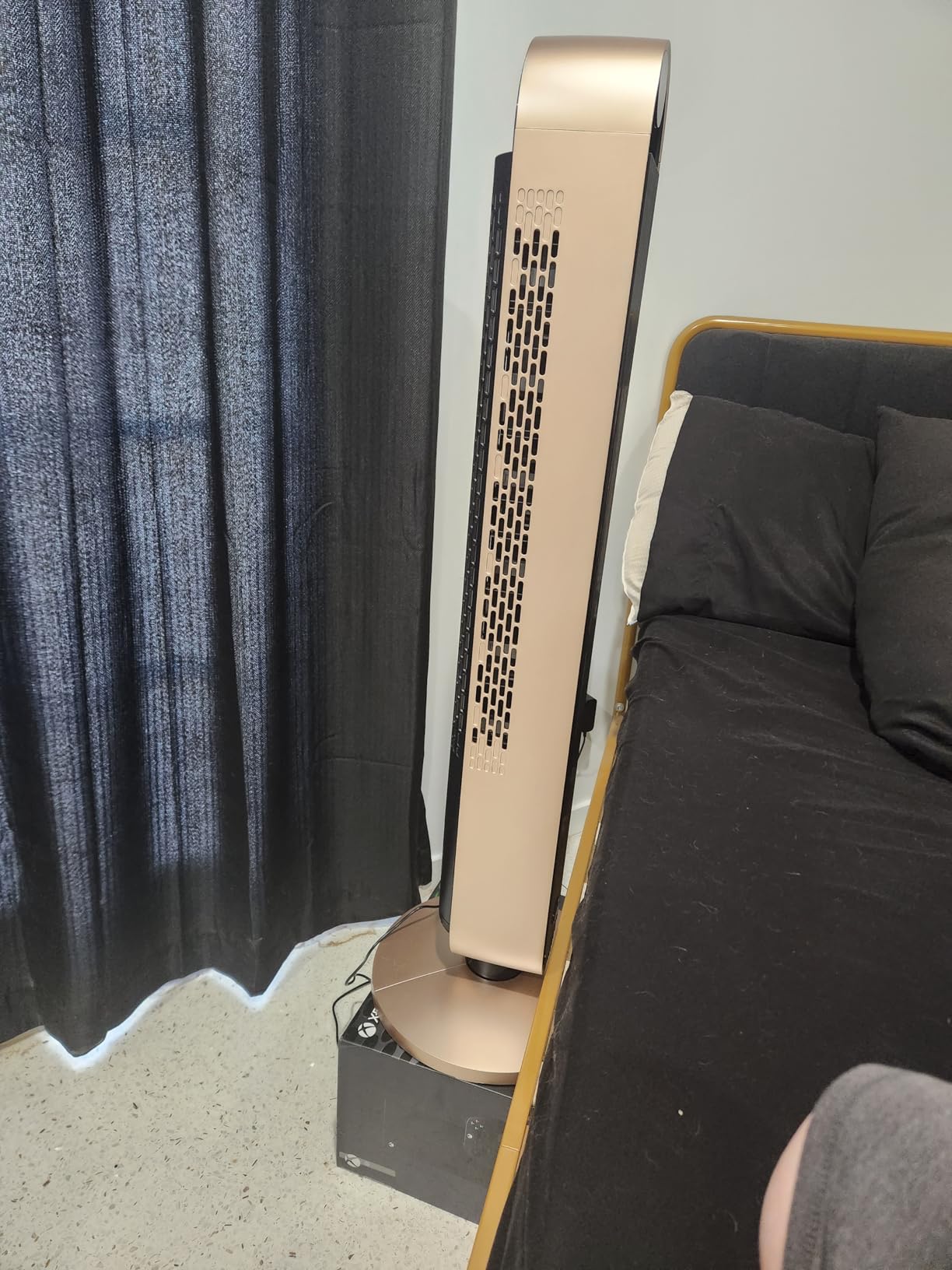 DREO Smart Tower Fan for Bedroom, 120° Oscillating Fan, 12 Speeds | 28ft/s Airflow Quiet Fan, DC Motor, 4 Modes Standing Fan, 12H Timer Cooling Fan for Home, Living Room, App & Alexa Control customer photo 2