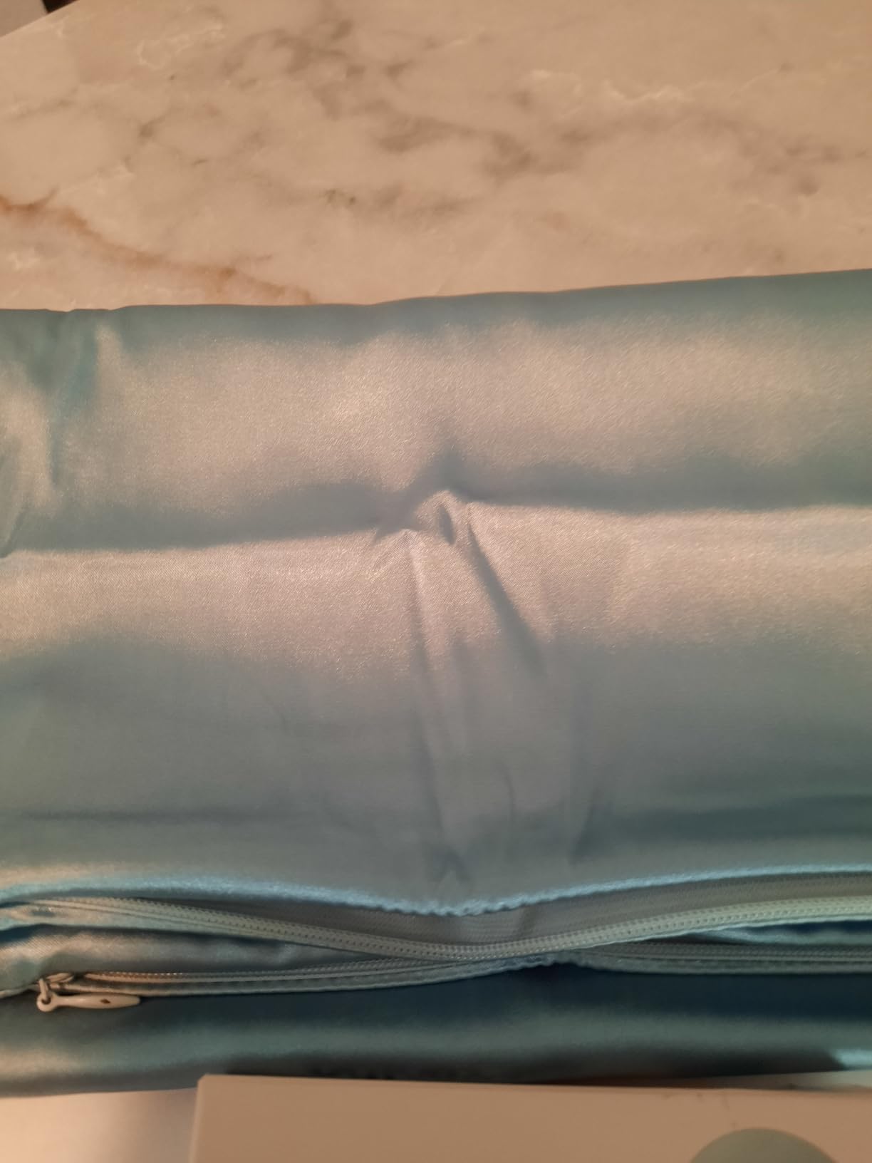 Kitsch Satin Pillowcase with Zipper - 2 pcs Standard Size, Ivory | Softer Than Silk Pillow Cases, Smooth Cooling Satin Pillow Case for Hair and Skin, Wrinkle-Free, Machine Washable customer photo 2