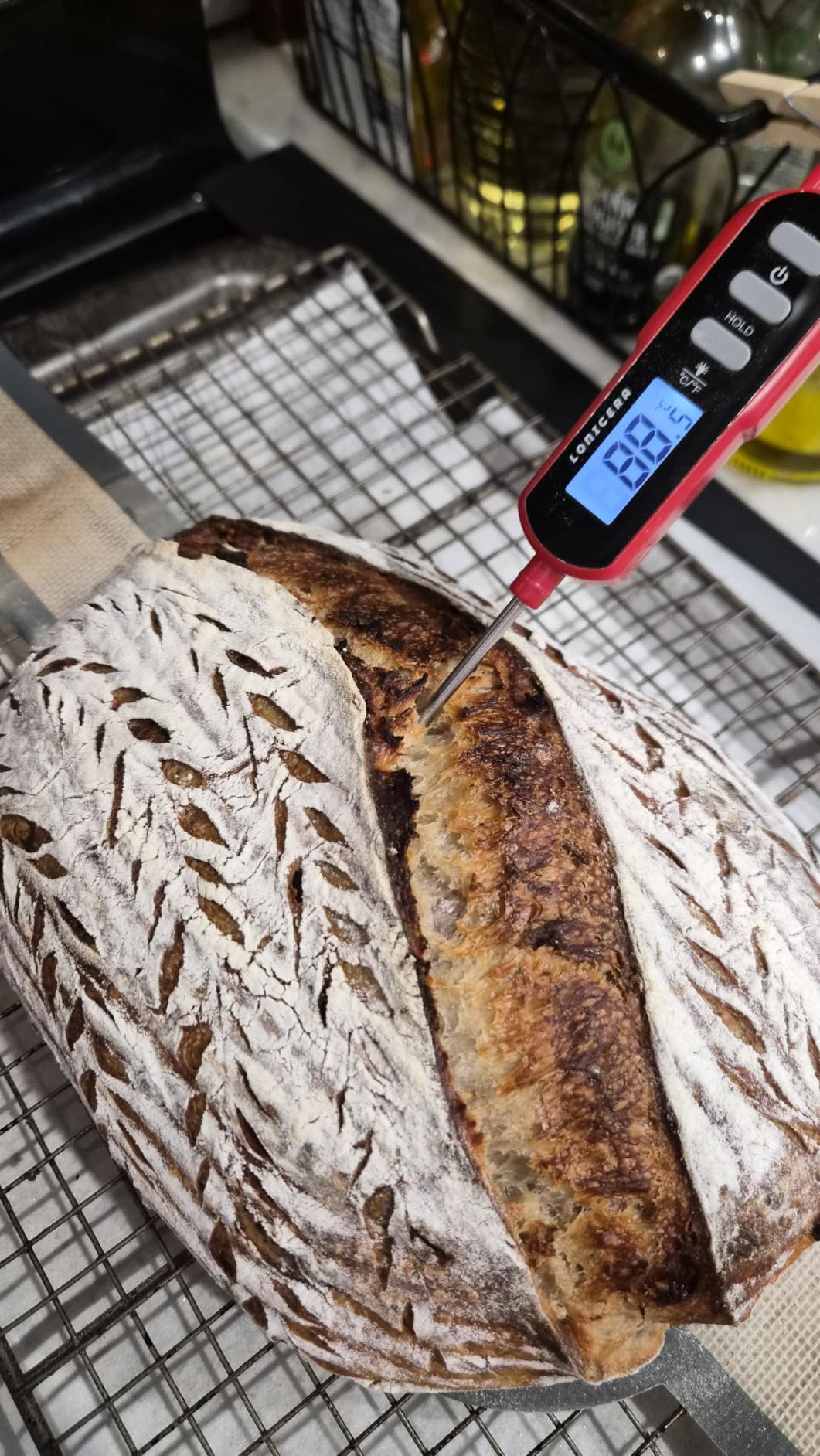 LONICERA Digital Cooking Thermometer for Sourdough Bread, 5-Inch Probe | 1-2-Second Readings, ±1°F Accuracy, IPX6 Waterproof, Backlit Display for Sourdough, Bread, Meat and Liquids customer photo 1