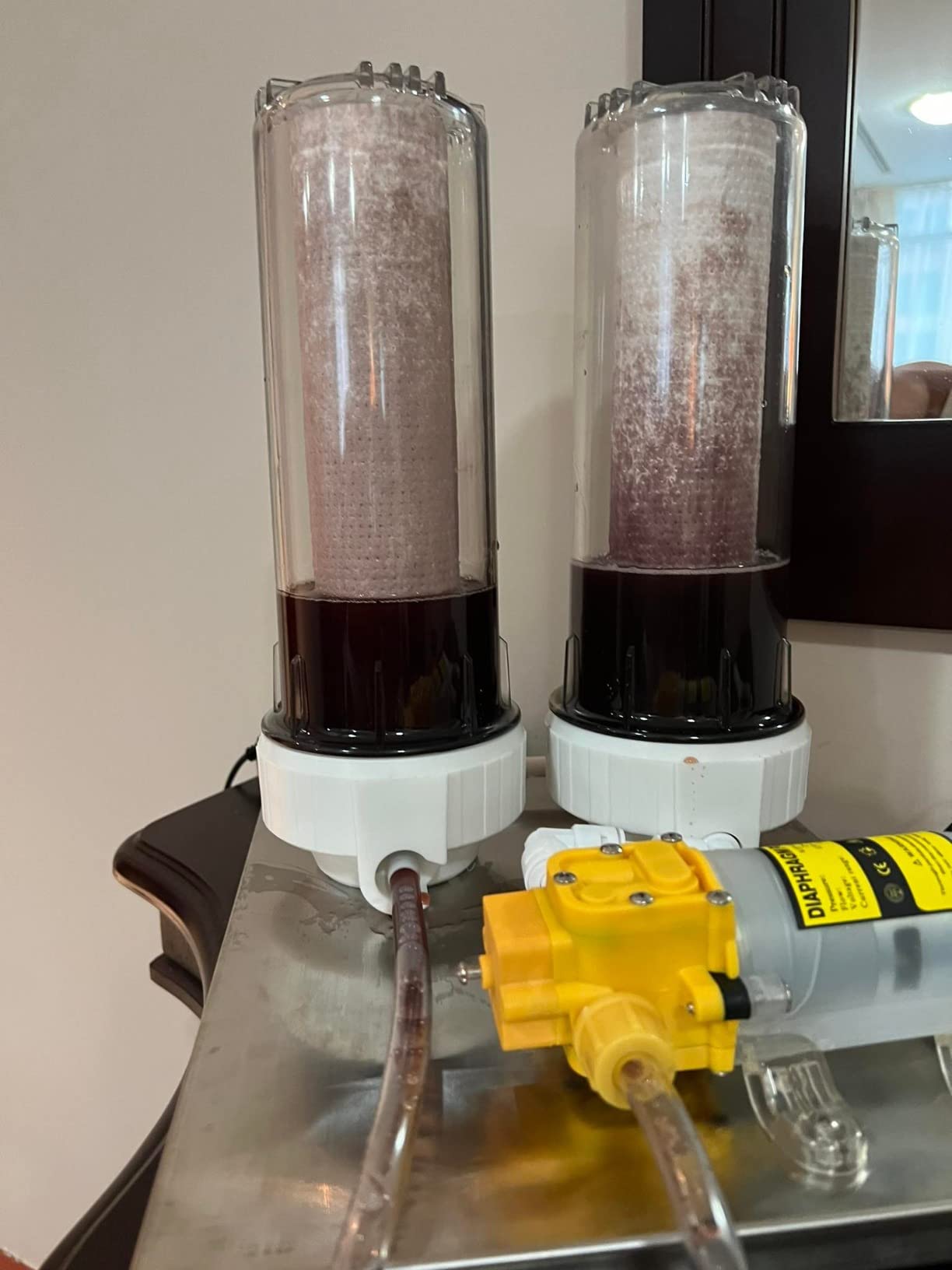 Fermtech Mini 2 Home Pro 10 Inch Cartridge Dual Liquid Filter System, Stainless Steel Wine Beer Mead Kombucha Filter Machine, Mini Jet Hydraulic Filtering Filtration Technology No Spill System customer photo 1