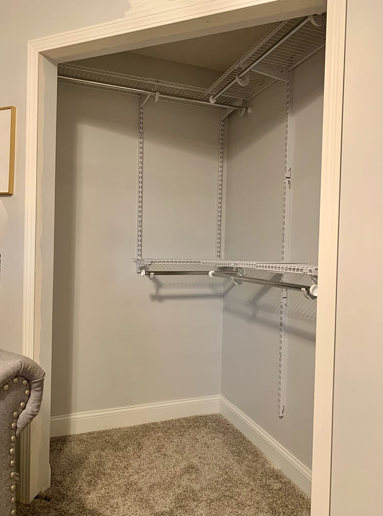 Rubbermaid Configurations Custom Closet Kit, 2-4 Ft. Adjustable Metal Wire Shelving, White Finish, Expandable Organization System, Hardware Included customer photo 1