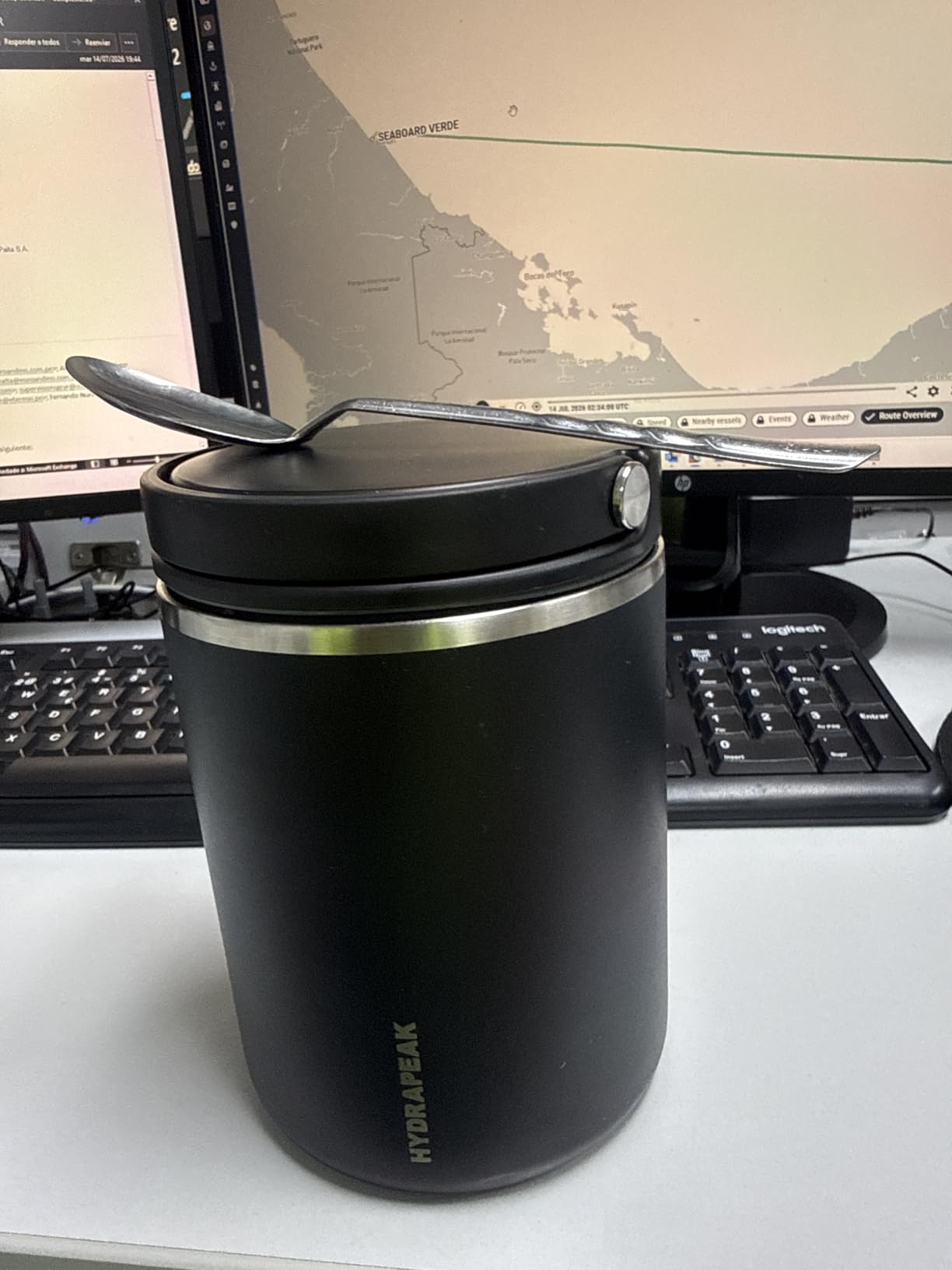 Hydrapeak 25oz Stainless Steel Vacuum Insulated Food Jar for Hot Food and Cold Food, Wide Mouth Leak-Proof Soup Jar for Adults, 10 Hours Hot and 16 Hours Cold (Black) customer photo 1