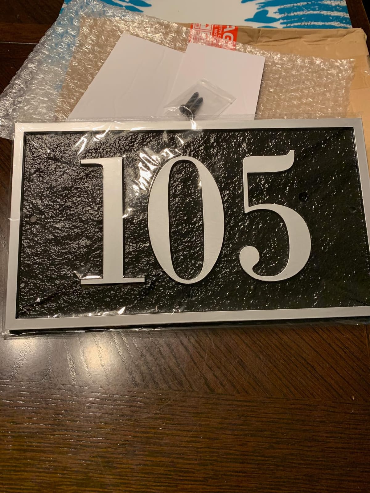 Handcrafted Address Plaque, Personalized House Sign Number | Handcrafted outdoor plaque with custom address details, ideal for gardens, yards, walls and home entrances customer photo 1