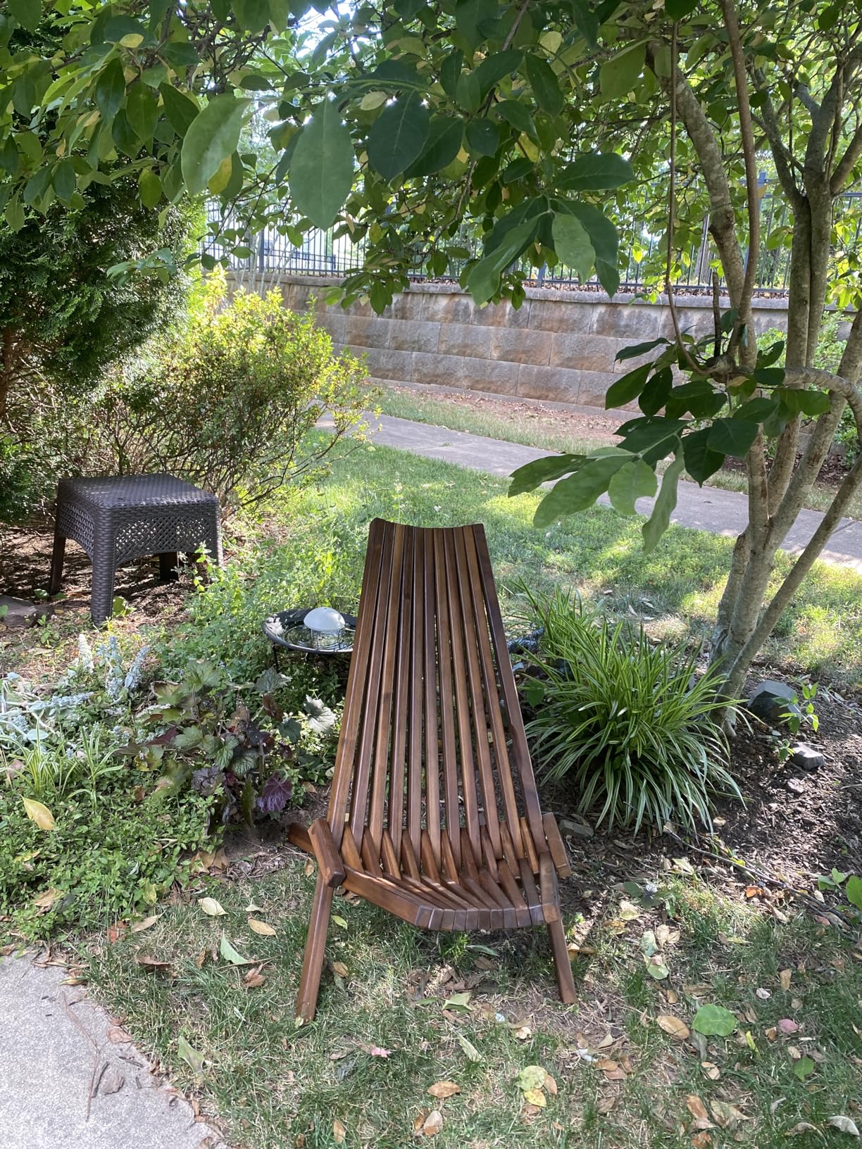 Wooden Folding Tamarack Chairs, FSC Certified Acacia Low Profile Adirondack Chairs, Wood Folding Chair for Outdoor, Patio, Porch, Pool, Backyard, Garden, Balcony and Deck - Chestnut - Single customer photo 1