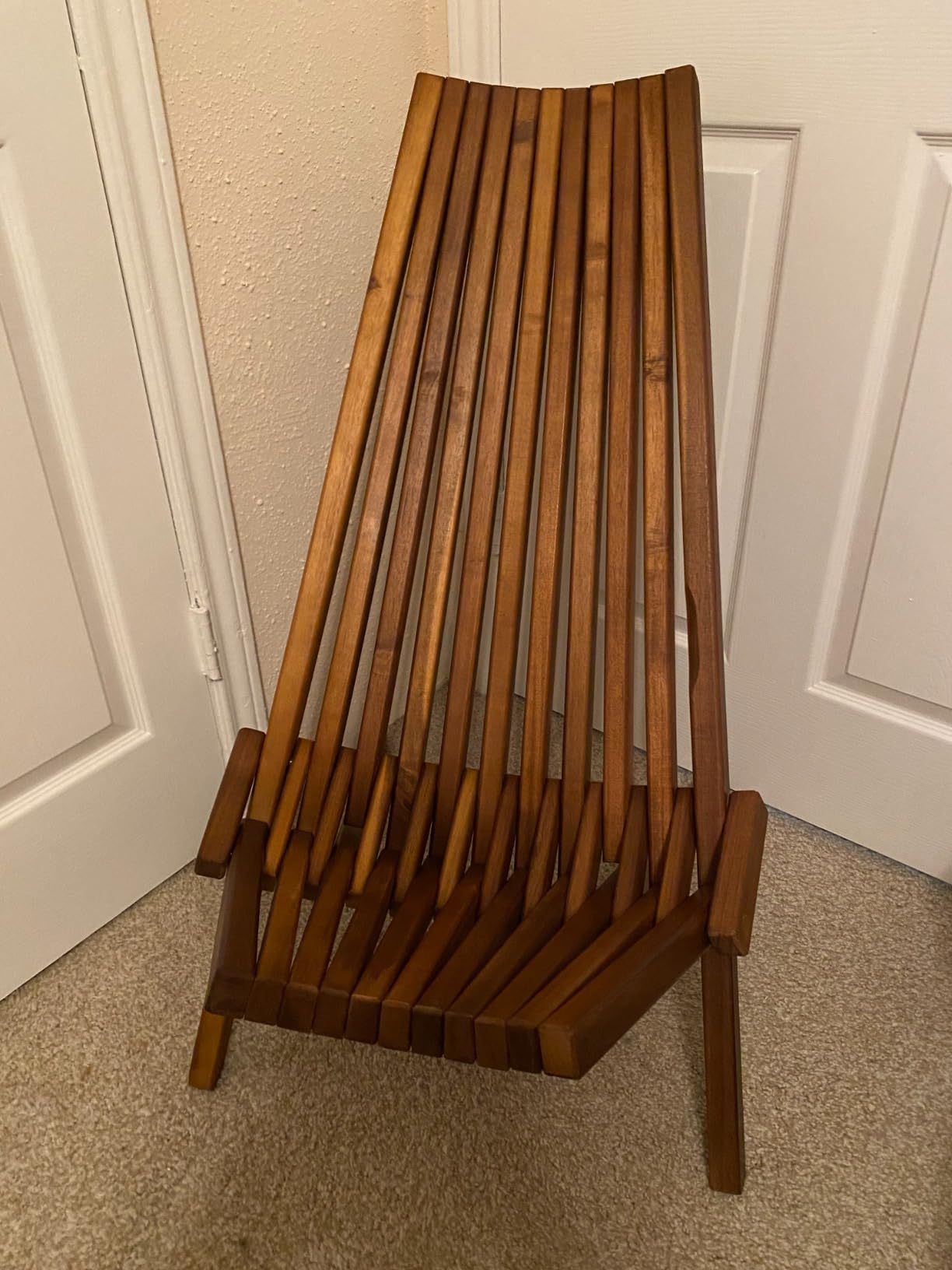 Wooden Folding Tamarack Chairs, FSC Certified Acacia Low Profile Adirondack Chairs, Wood Folding Chair for Outdoor, Patio, Porch, Pool, Backyard, Garden, Balcony and Deck - Chestnut - Single customer photo 2