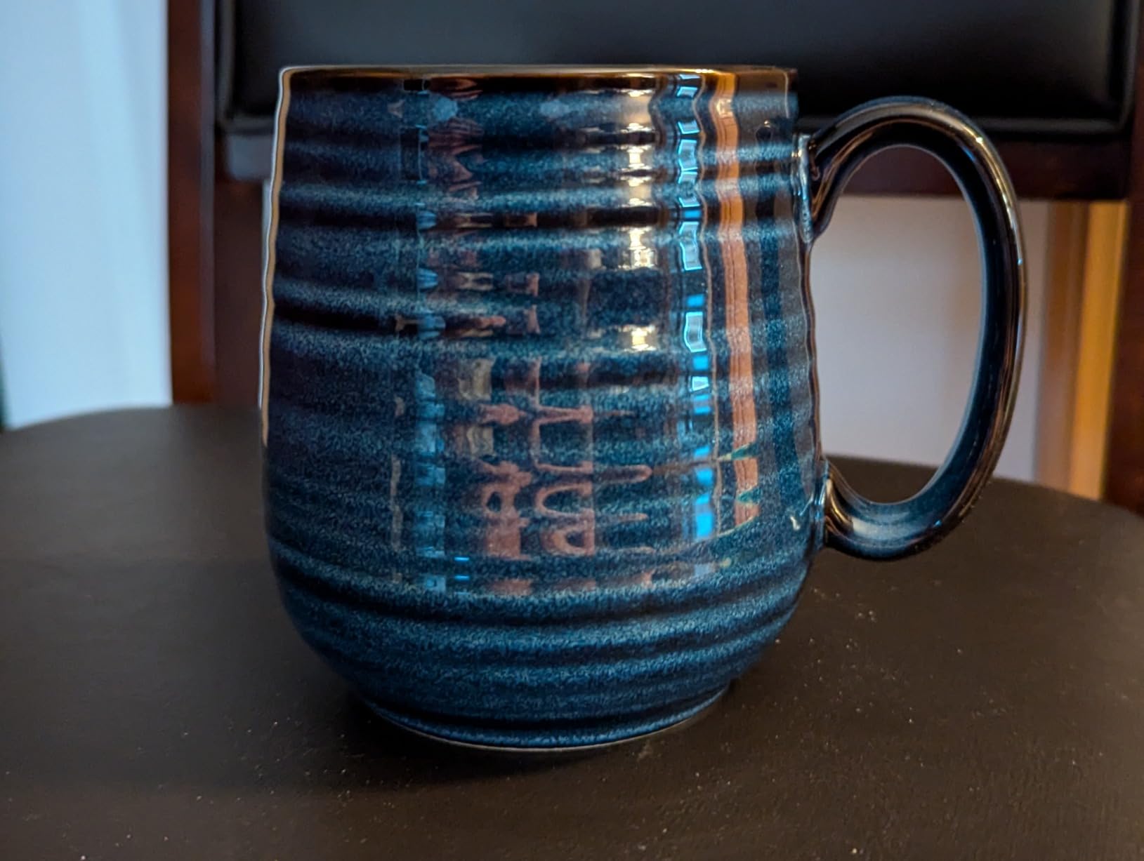 HASENSE Coffee Mug, 20 oz Ceramic Coffee Cup for Men and Women, Large Coffee Mug for Latte Coffee Tea Soup for Office and Home, Dishwasher and Microwave Safe, 1 PCS (Blue) customer photo 1