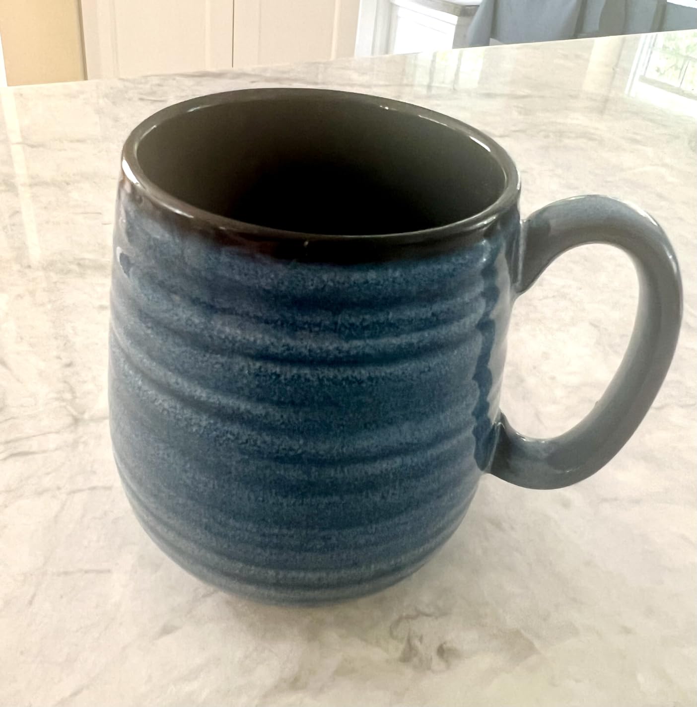 HASENSE Coffee Mug, 20 oz Ceramic Coffee Cup for Men and Women, Large Coffee Mug for Latte Coffee Tea Soup for Office and Home, Dishwasher and Microwave Safe, 1 PCS (Blue) customer photo 2