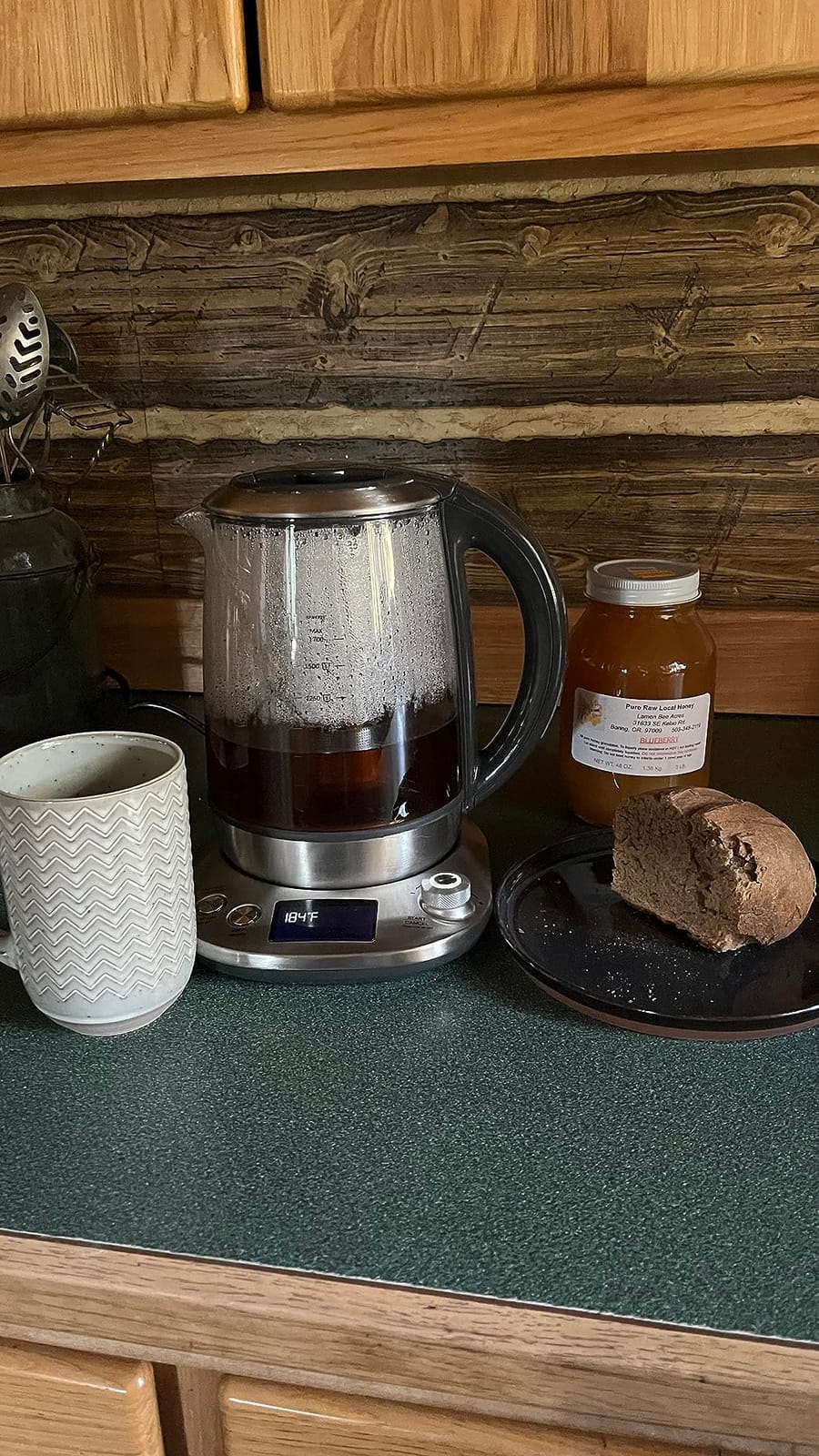 Mecity Electric Tea Kettle with Removable Infuser, 9 Preset Brewing Programs, Temperature Control, 2 Hours Keep Warm, Borosilicate Glass, 1.7 Liter, 1200W customer photo 2