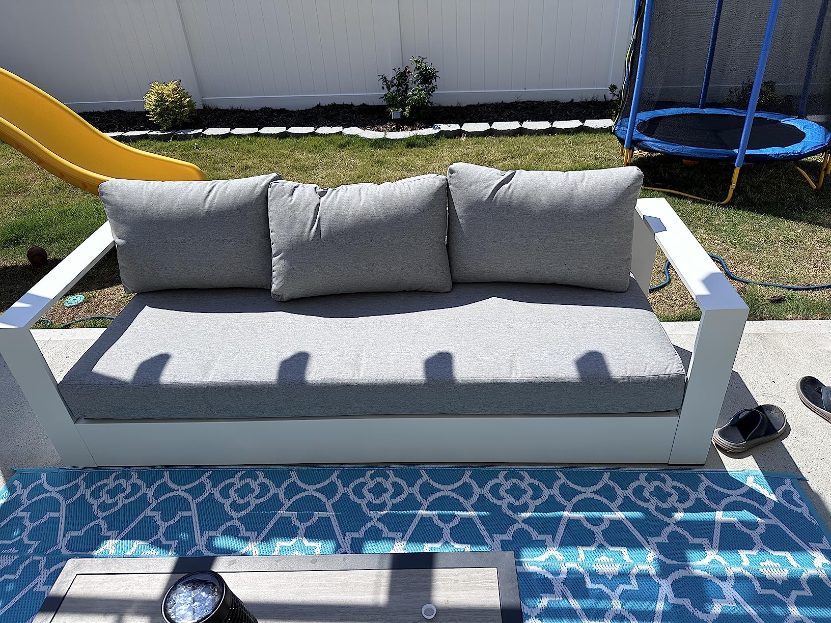 Modway Tahoe Aluminum Outdoor Patio Sofa in Gray Charcoal customer photo 2