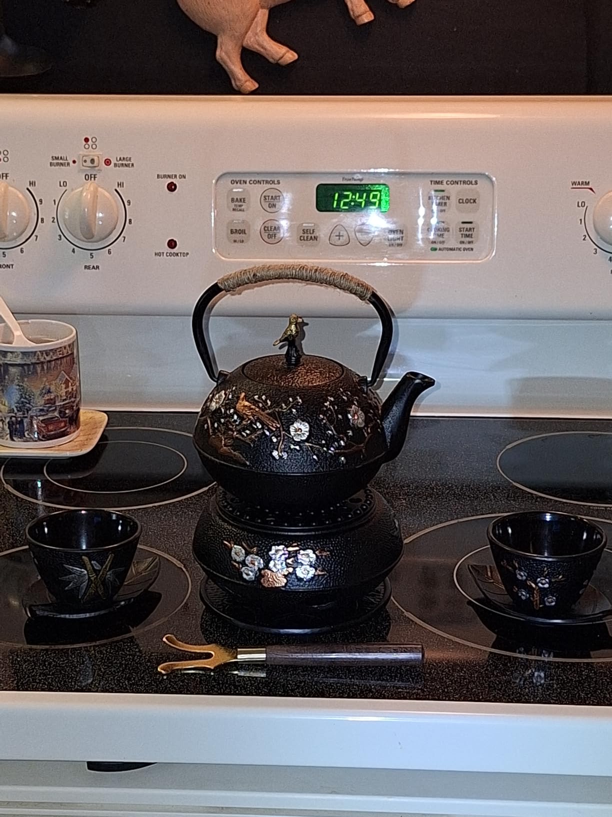Dyna-Living Cast Iron Teapot 40.6oz Japanese Tea Kettle Set with 4 Tea Cups, Trivet & Stainless Steel Infuser customer photo 1