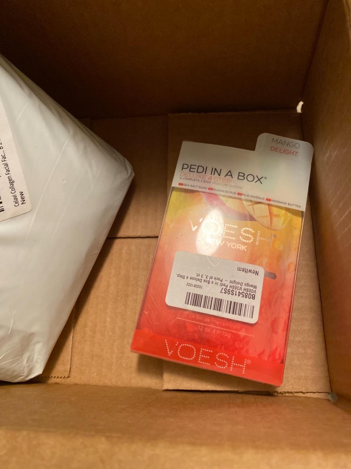 VOESH Pedi in a Box 4 Step, Pedicure Set, At-Home Pedicure, DIY Pedi, Foot Treatment, Pedicure Supplies, Foot Scrub, Foot Spa, Foot Care, Foot Therapy customer photo 1