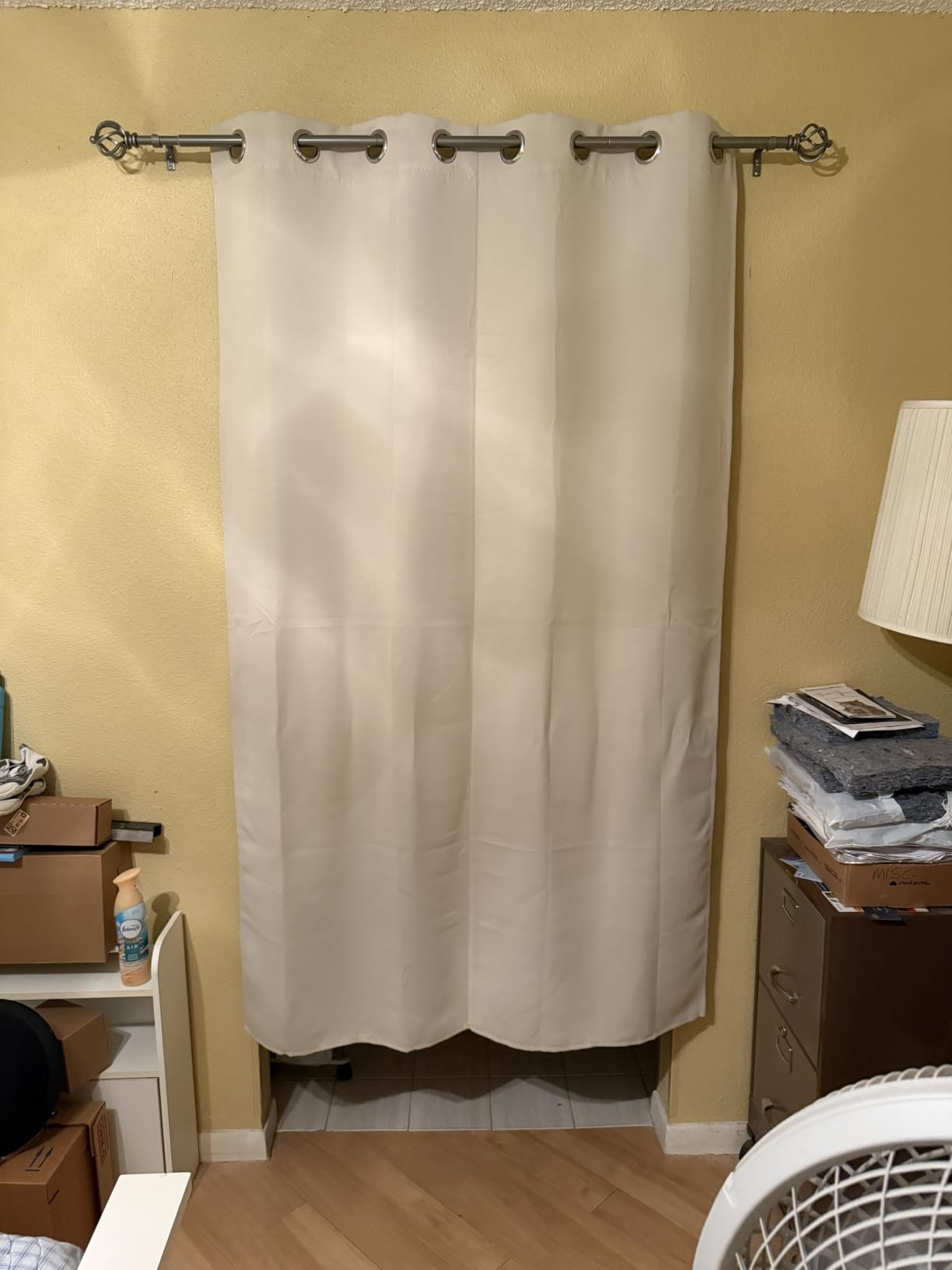 NICETOWN Blackout Curtain Drape for Night Shift Light Reducing Thermal Insulated Solid Grommet Blackout Window Treatment for Living Room (1 Piece W66 x L72 Black) customer photo 1
