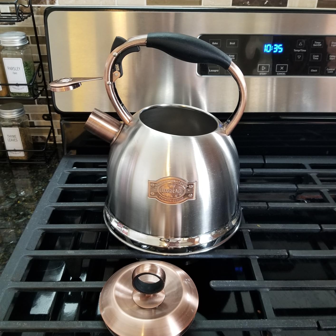 Whistling Stovetop Tea Kettle Food Grade Stainless Steel, Hot Water Fast to Boil for Stove Top-3.0Q customer photo 2