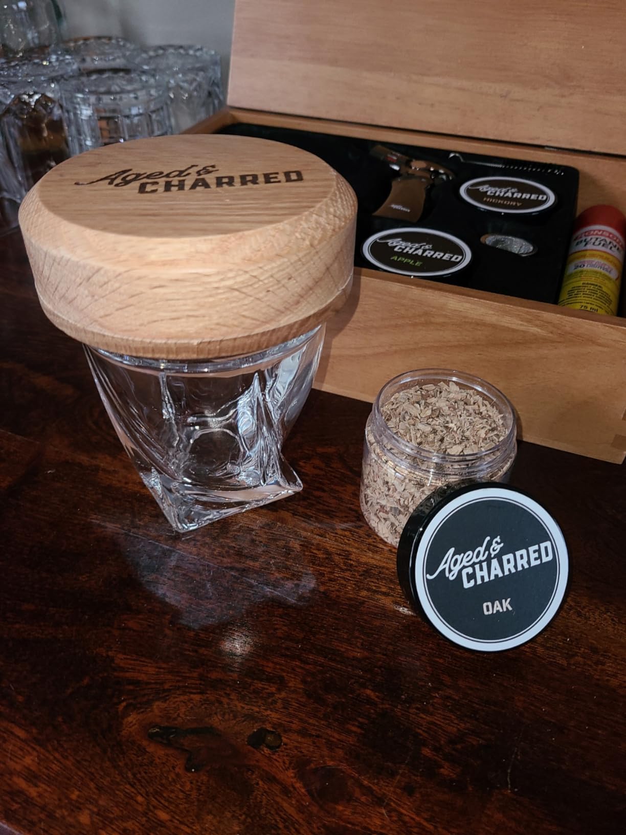 Whiskey Cocktail Smoker Kit with Torch, Old Fashioned Syrup & 8 Wood Chips | Premium USA Oak Smoker - Old Fashioned Smoker Kit - Bourbon Gifts for Men (with Butane) customer photo 1