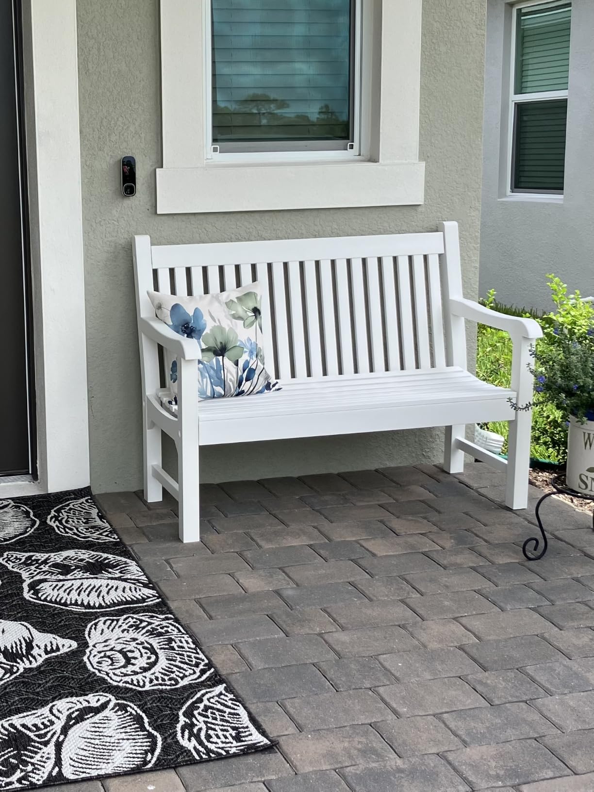 Psilvam 2-Person Outdoor Bench with 700 Lbs Weight Capacity, Teak customer photo 1
