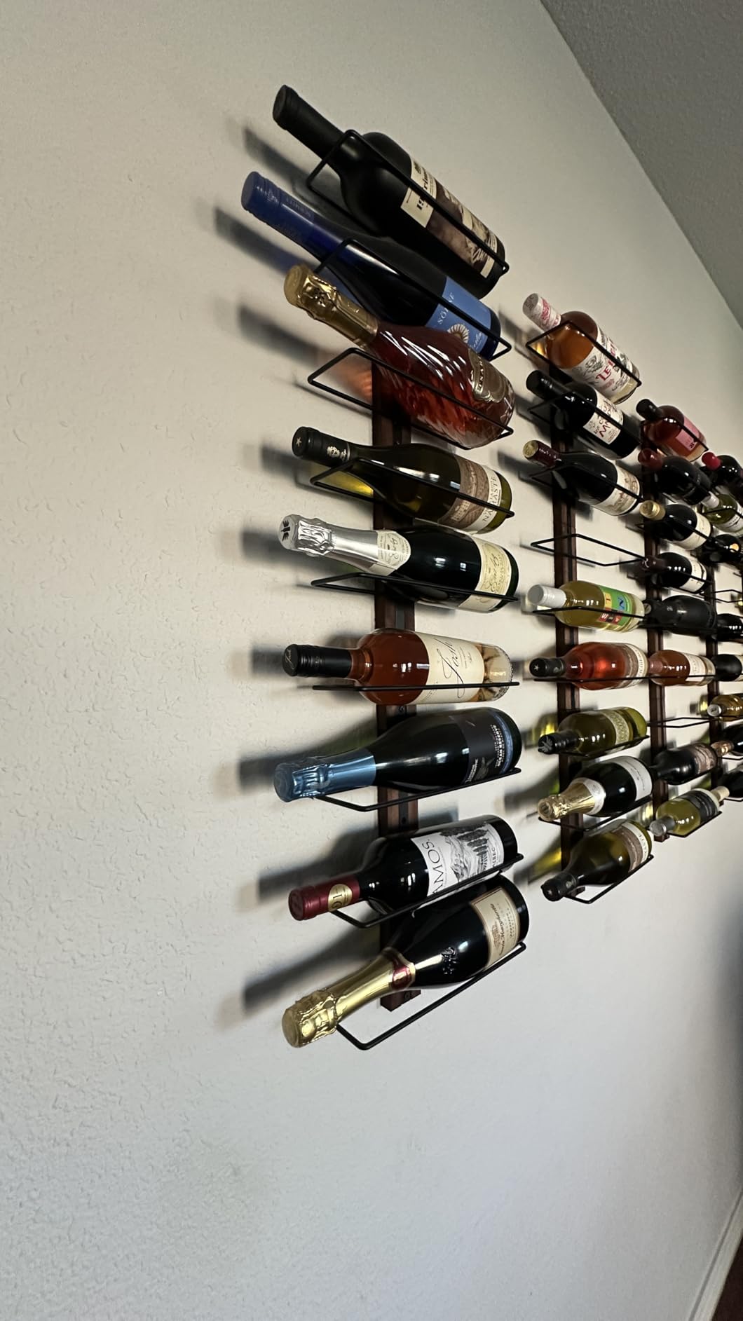 Wall Mounted Wine Rack, 12-Bottle Wall Wine rack with Solid Wood Backboard | Space-saving wine bottle rack display for home bar, Kitchen, dining room and cellar, rustic wall wine racks for wine bottles customer photo 2