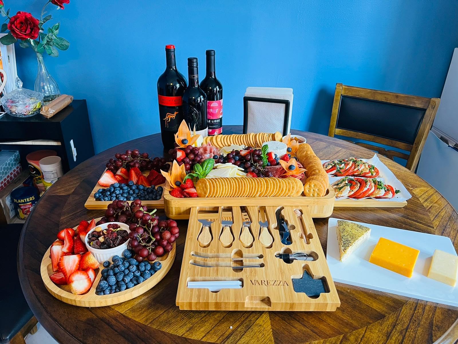Extra Large Charcuterie Boards Gift Set: Marble Bamboo Cheese Board Set with 23 Entertaining Accessories | Christmas, Wedding Gifts for Couple, House Warming Gifts customer photo 1