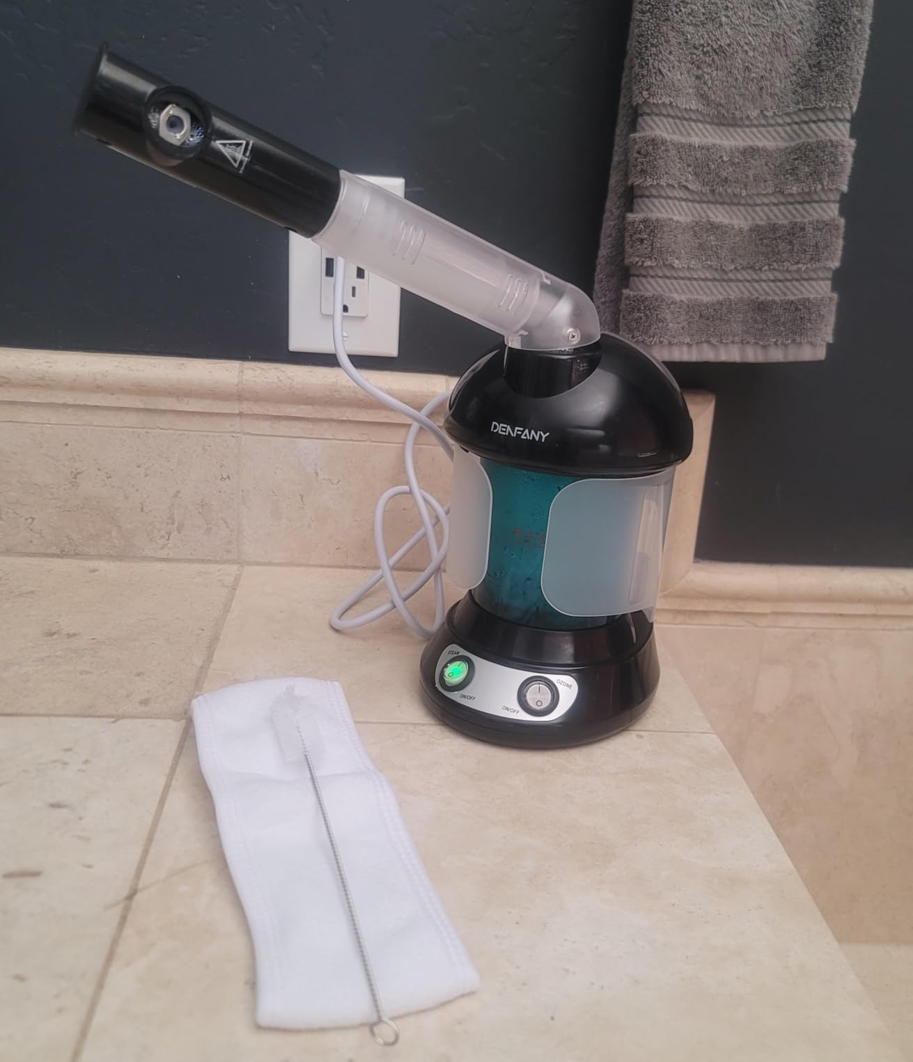 DENFANY Facial Steamer with Ozone Extendable 360 Arm - for Home or Salon | Deep Hydration, Skin Refresh, Adjustable Mist Angle, 300ml Tank, Easy to Clean, Use Sitting or Lying Down customer photo 1