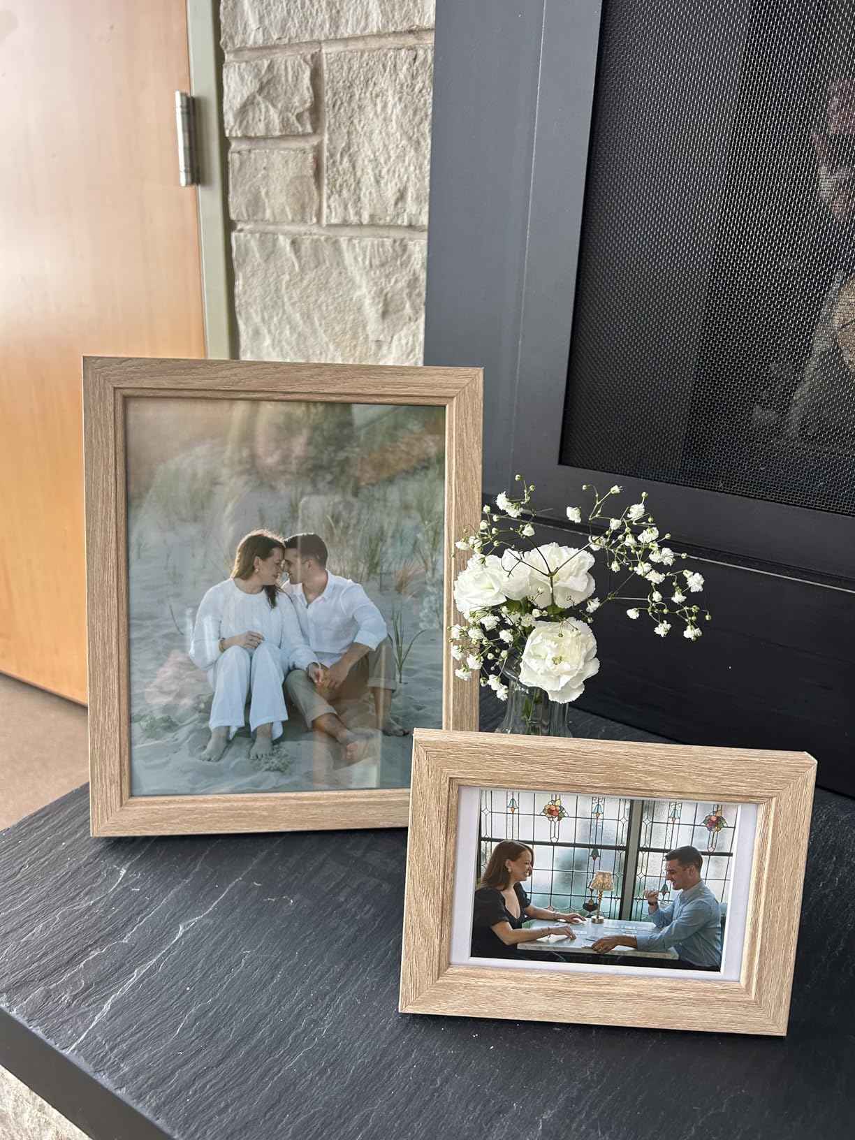 Povrgive Picture Frames, Made of Real Glass and Wooden Frame, Gallery Photo Frames Set of 10 for Collage Wall Decor, Multi Sizes Including 8x10, 5x7, 4x6 customer photo 2