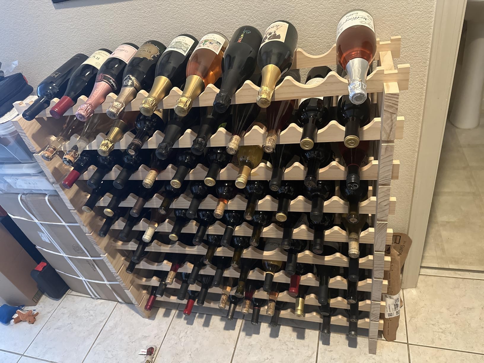Wine Rack Cabinet Freestanding for Floor Wooden Stackable Storage Modular countertop Wood Wine Holder (120 Bottle) customer photo 1