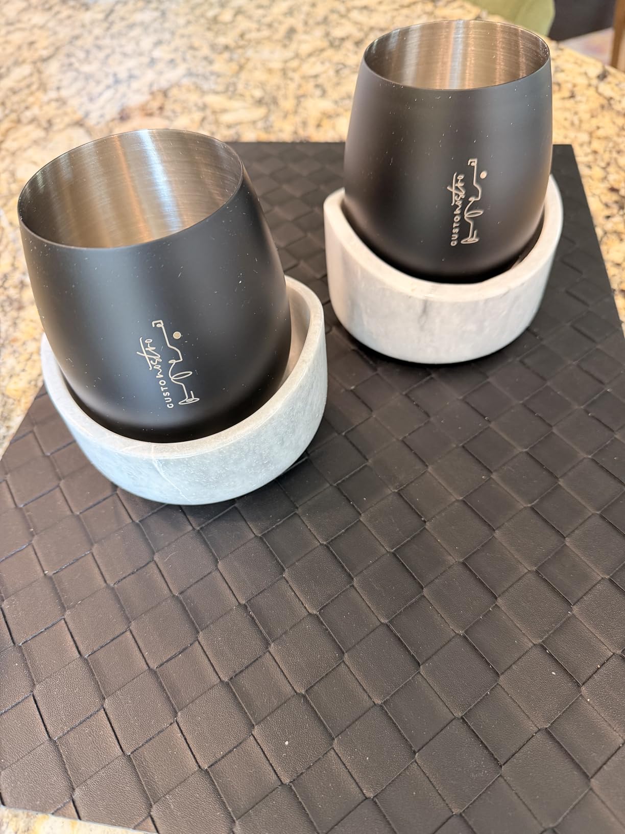Gusto Nostro Marble Wine Chiller Bucket - 750ml Wine Bottle Cooler and Champagne Chiller for Party, Kitchen, Bar Cart Decor to Chill & Keep Bottles Cold with Unique Wine Lovers Gift Box (White) customer photo 2